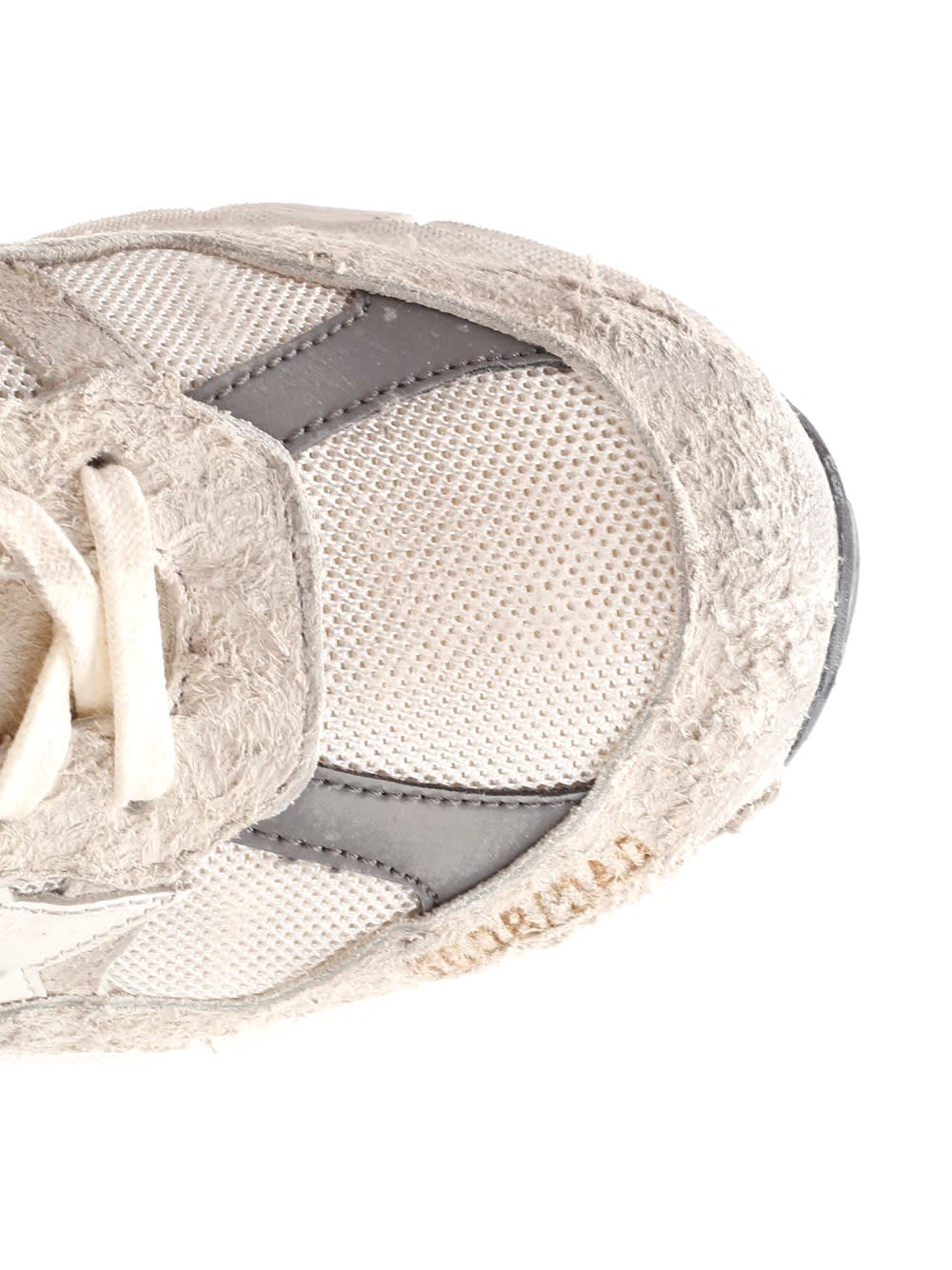 Shop Golden Goose Running Dad Sneakers In White/silver