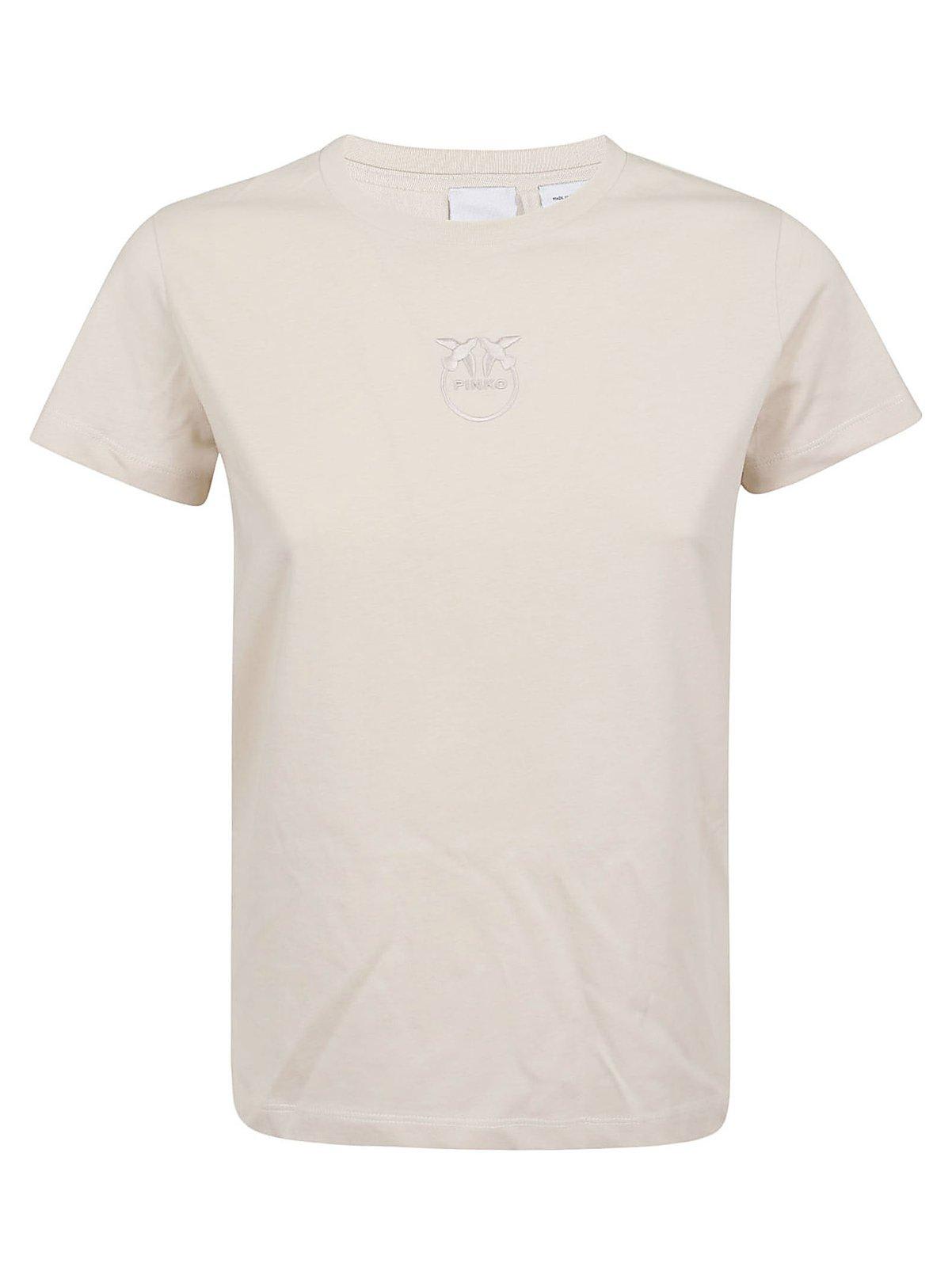 Pinko Logo Embroidered Crewneck T-shirt