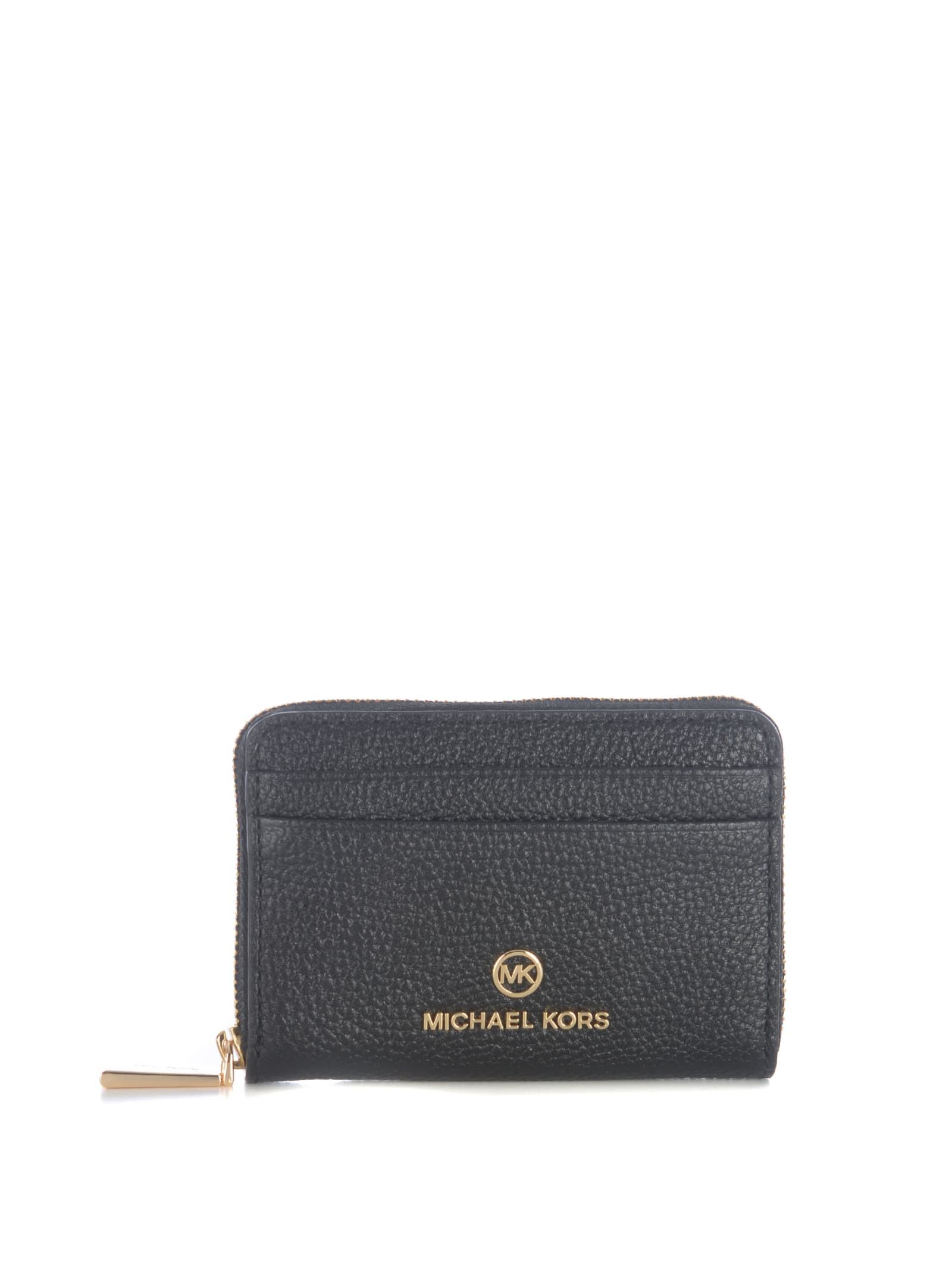 Michael Kors Wallet  Za Card Case Made Of Grained Leather In Nero