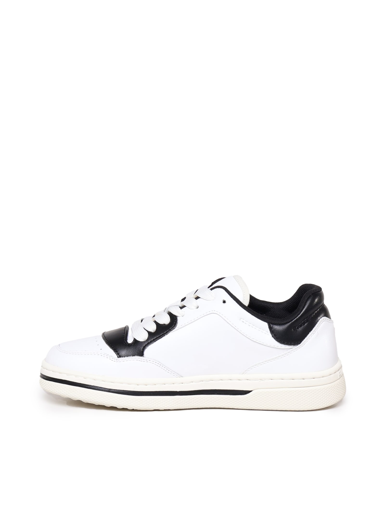 Shop Pinko Mandy Sneakers In Calfskin In White, Black