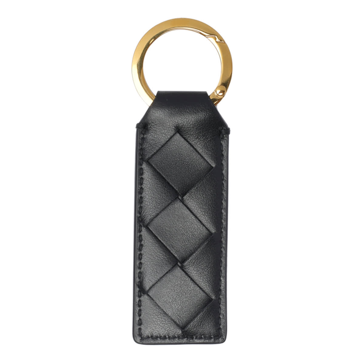 Shop Bottega Veneta Keyring In Black