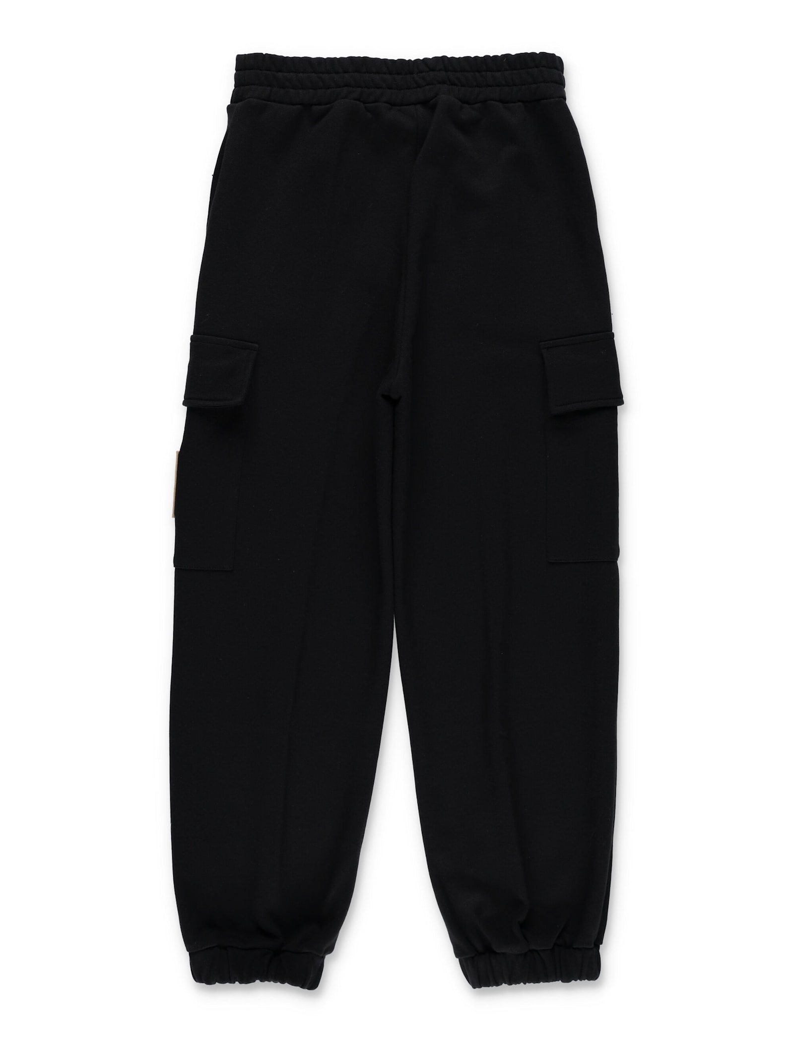 Fendi Kids Black Jogger Pants With Ff Logo In Black