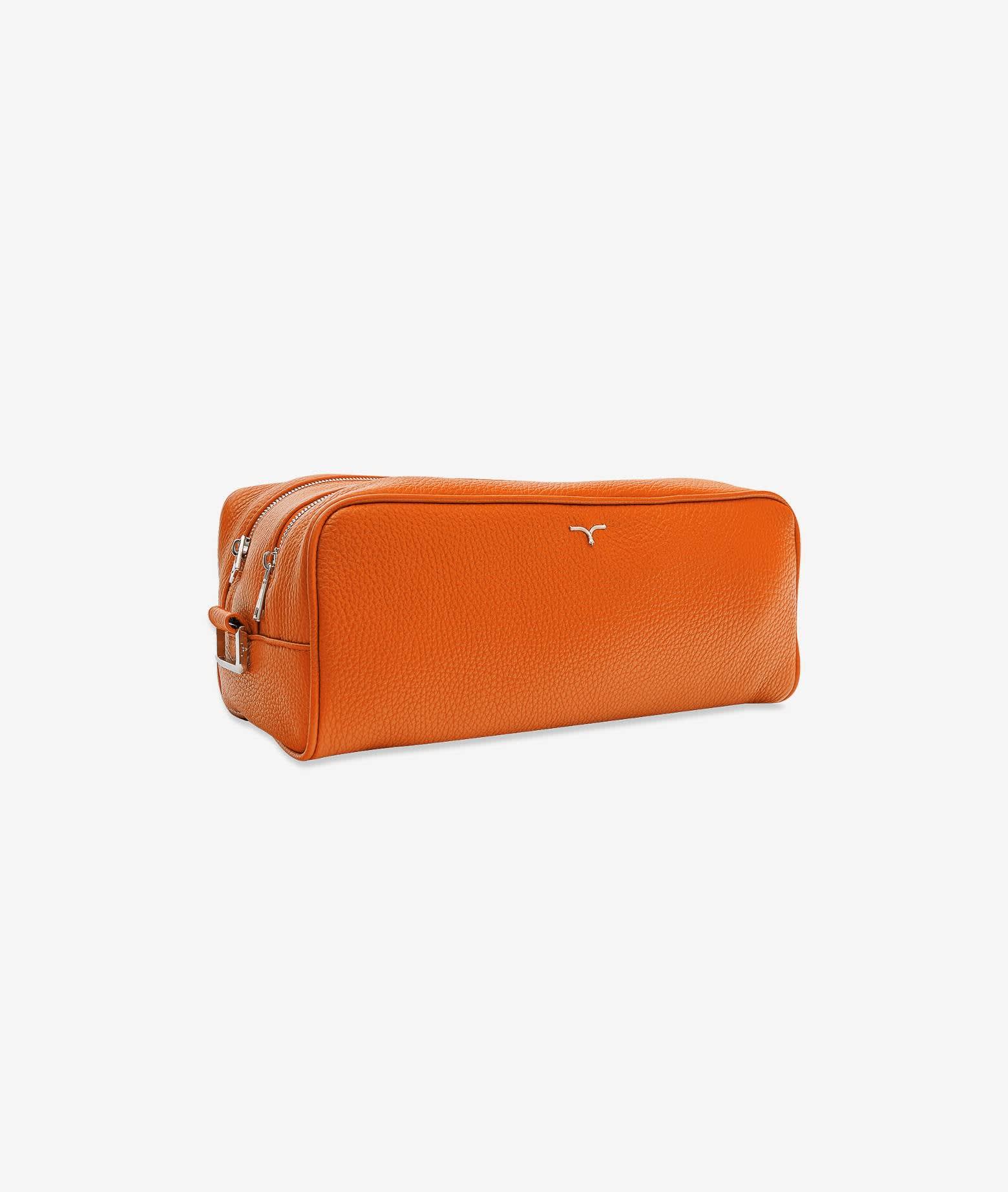 Shop Larusmiani Wash Bag Tzar Luggage In Orange