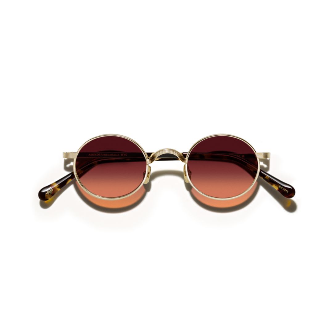 Shop Moscot Moyel Sungold Cabernet Len In Gold Cabernet Len