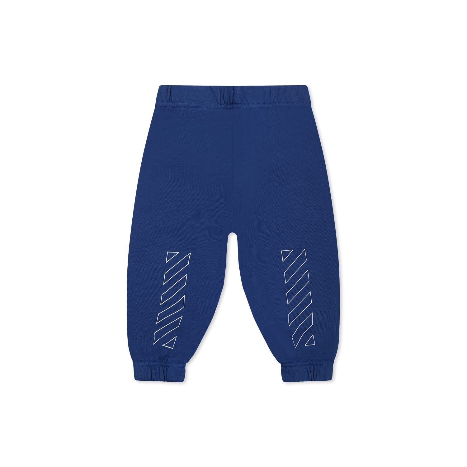 Off-white Blue Trousers For Baby Boy With Logo In Blue