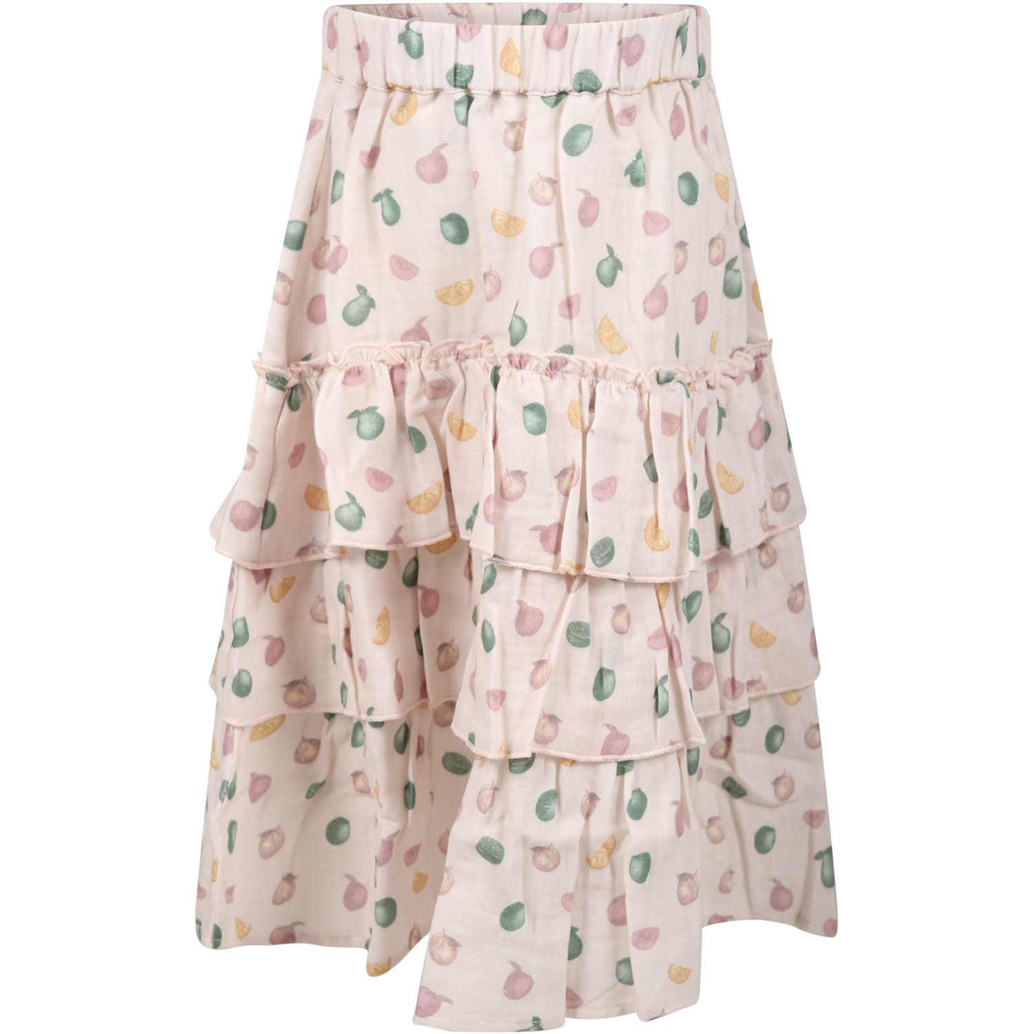 Coco Au Lait Kids' Pink Skirt For Girl With Fruit Print