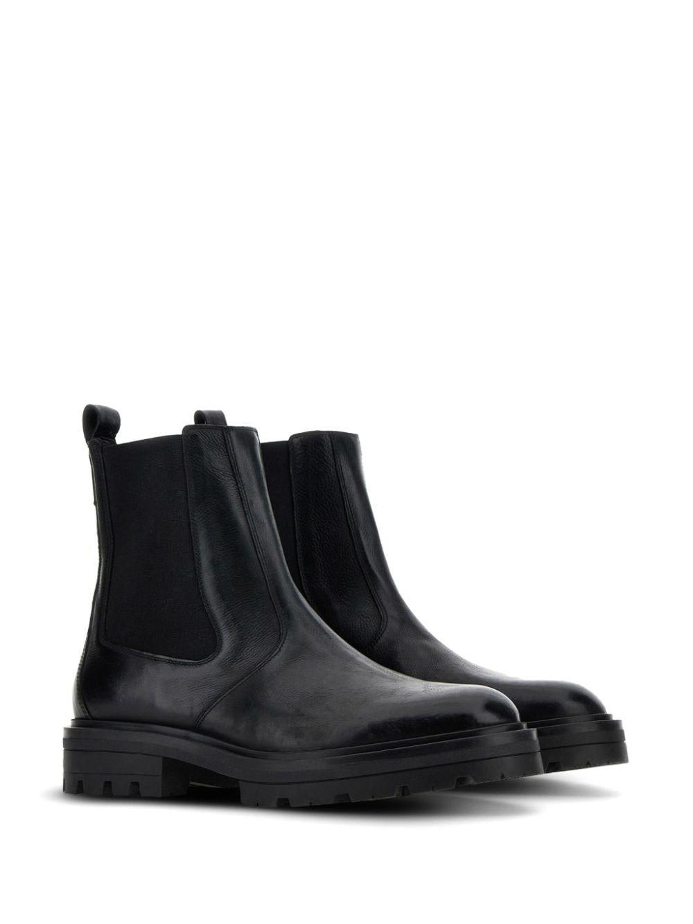 Shop Hogan H673 Round-toe Chelsea Boots In Black