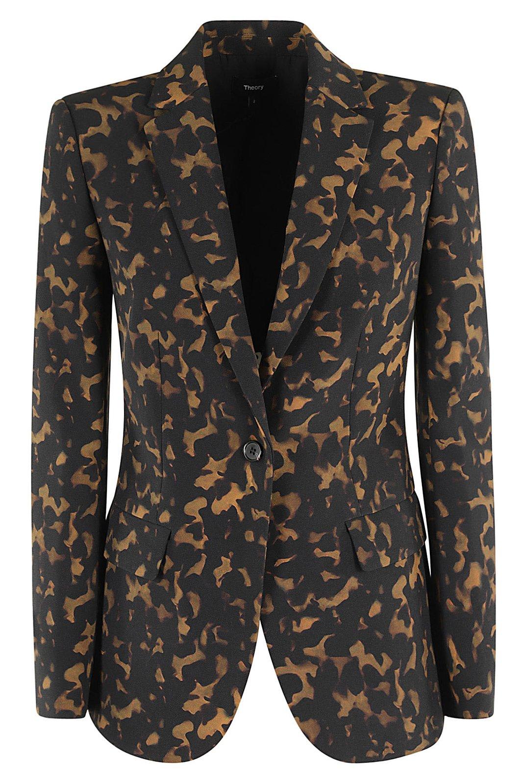 Shop Theory Tortoiseshell Printed Tailored Blazer In Multicolour