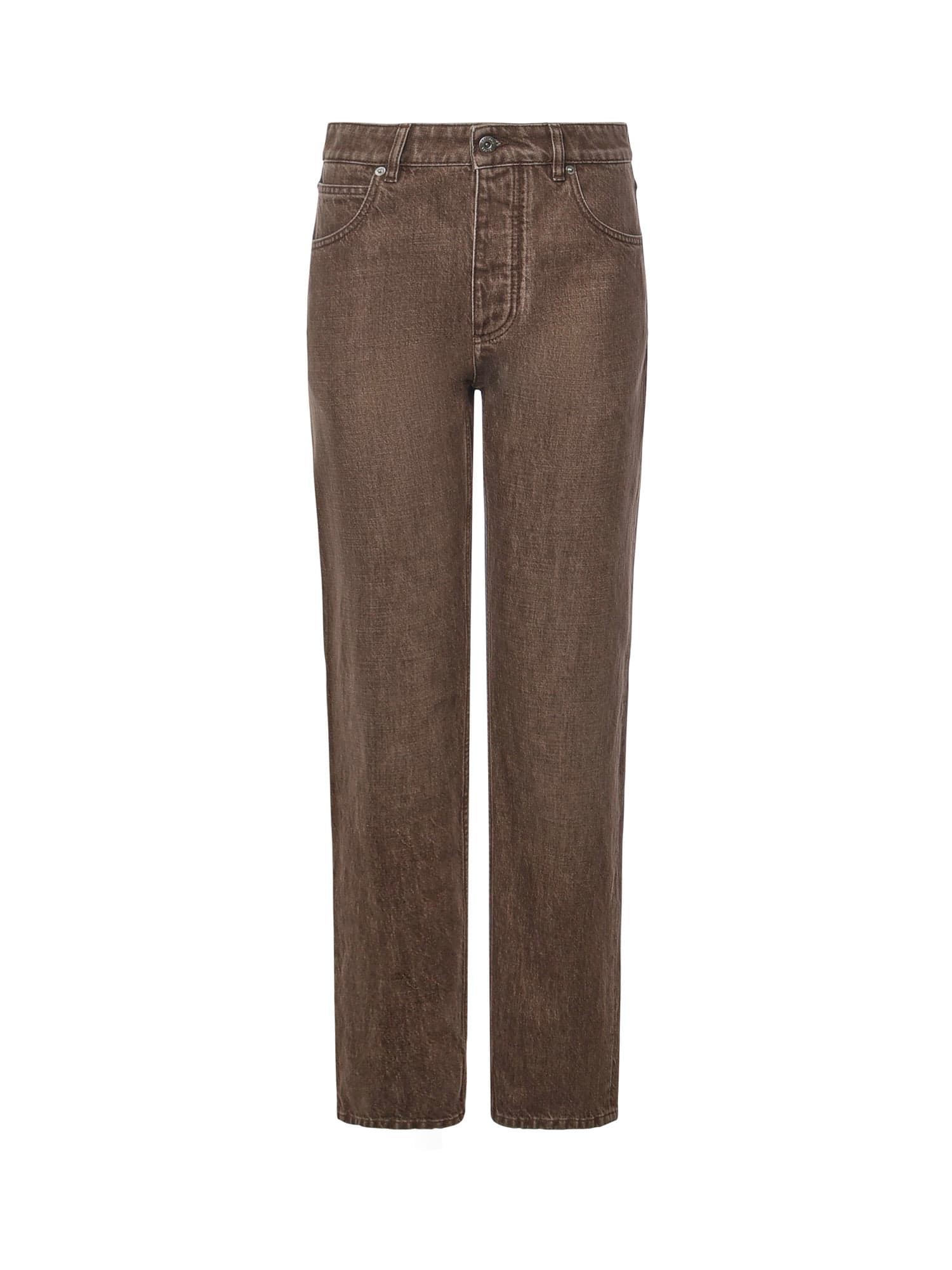 Bottega Veneta Straight-leg Denim Jeans In Brown