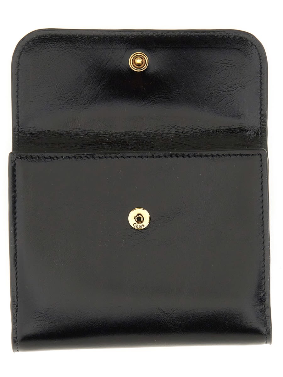 Shop Chloé Trifold Wallet C  Small In Black