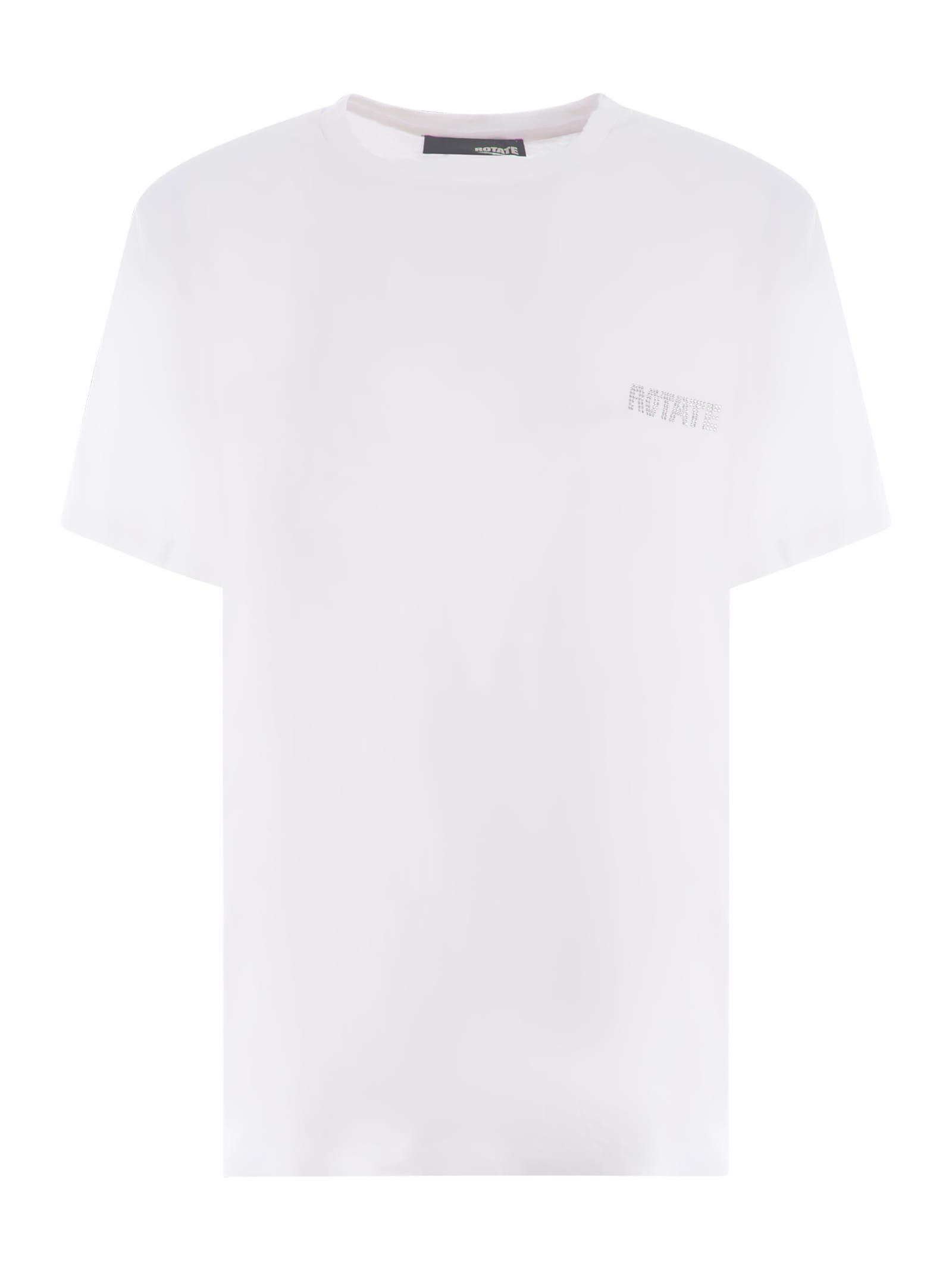 Shop Rotate Birger Christensen T-shirt Rotate Heart In Cotton In Bianco