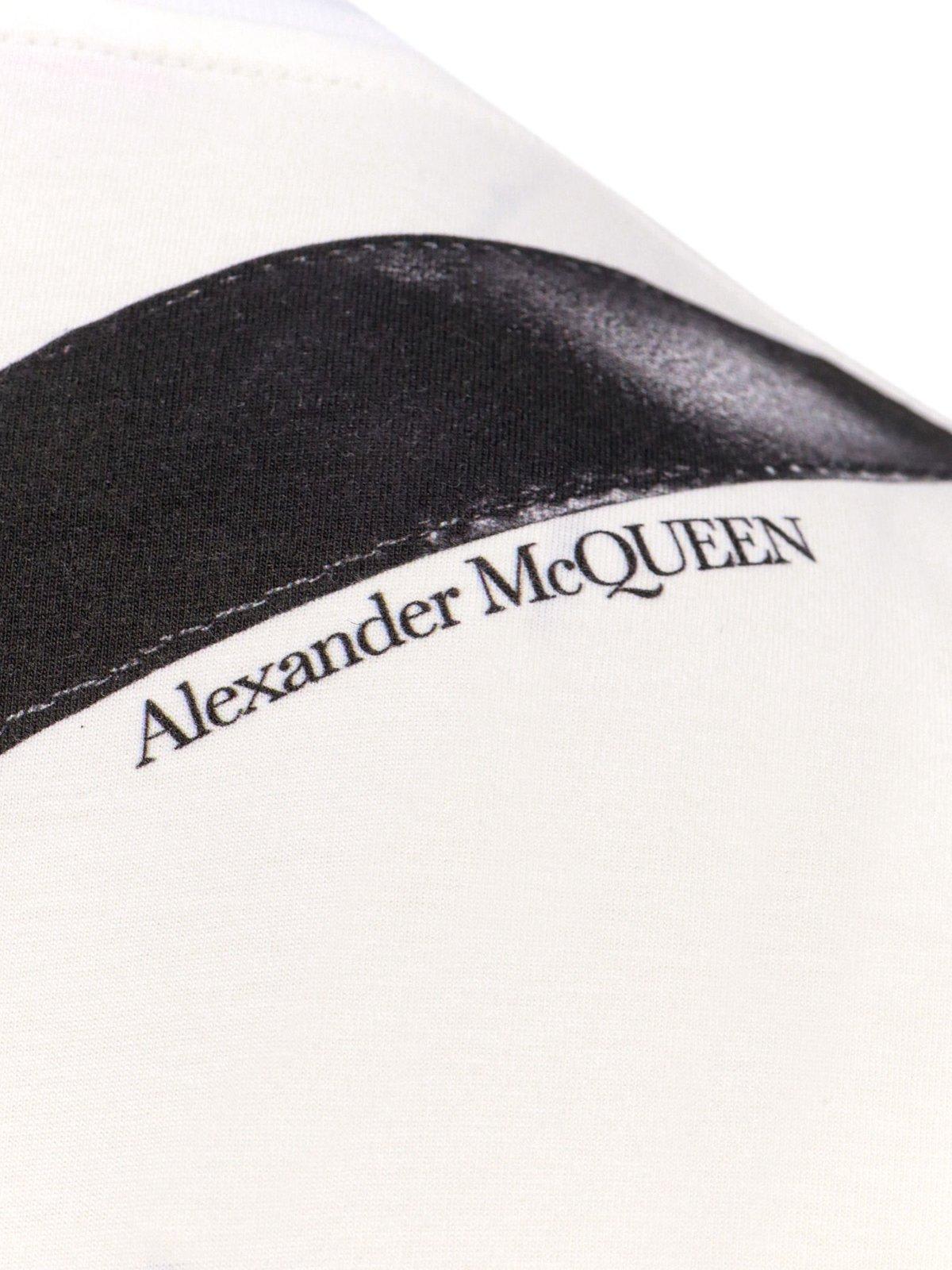 Shop Alexander Mcqueen Graphic Design Crewneck T-shirt In White