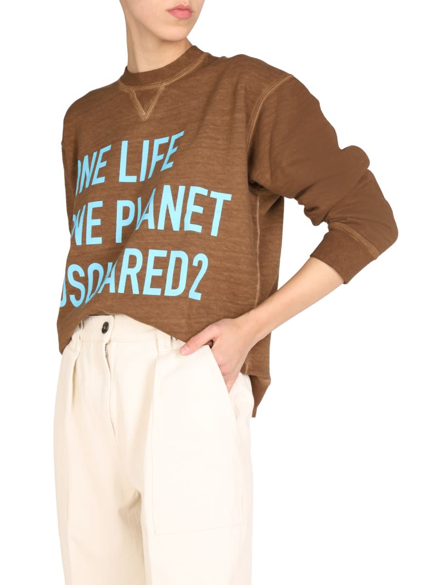Shop Dsquared2 One Life Sweatshirt In Brown