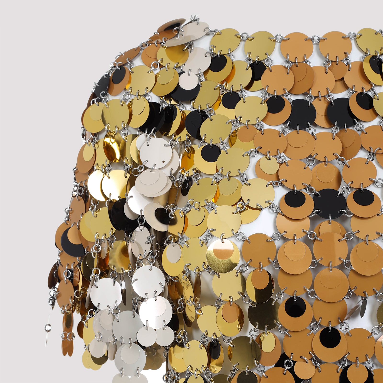 Rabanne Iconic Sparkle Discs Mini Dress In Gold