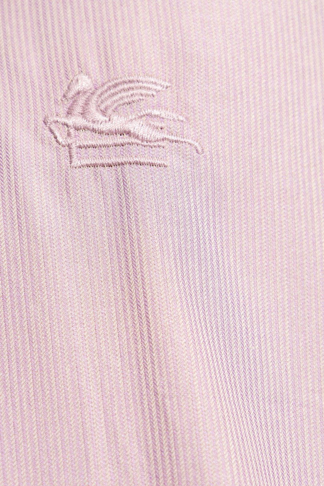 Shop Etro Logo Embroidered Long-sleeve Shirt