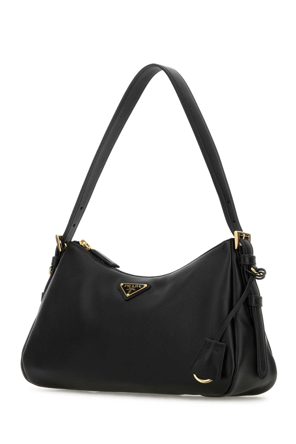 Prada Medium Aimee Zip Leather Shoulder Bag In Nero