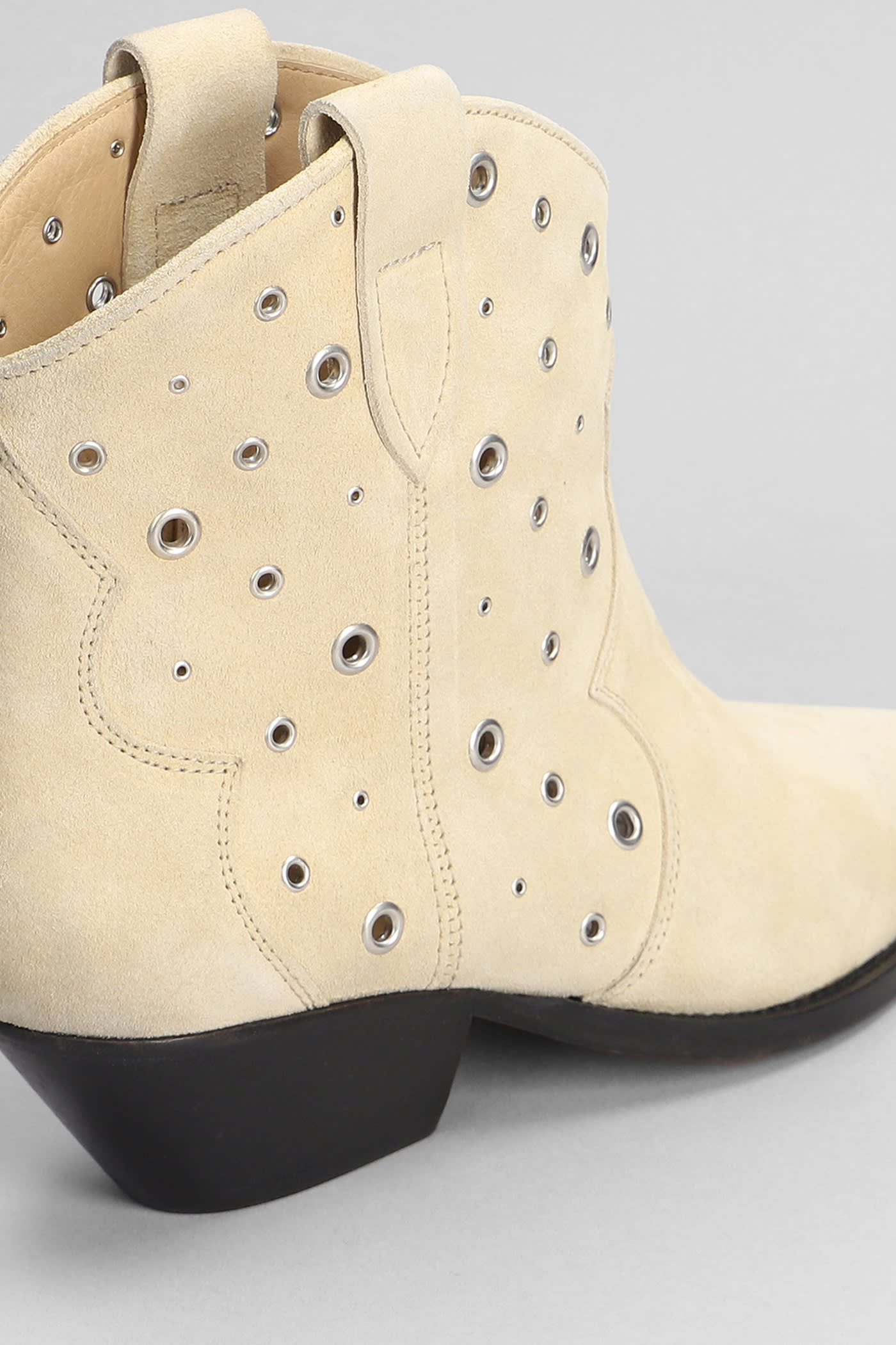 Shop Isabel Marant Dewina Texan Ankle Boots In Beige Suede