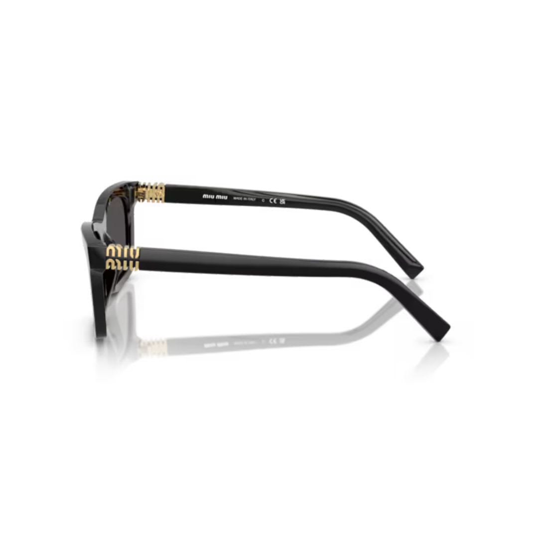 Miu Miu Angular Black Sunglasses With Rectangular Lenses In 16k08z
