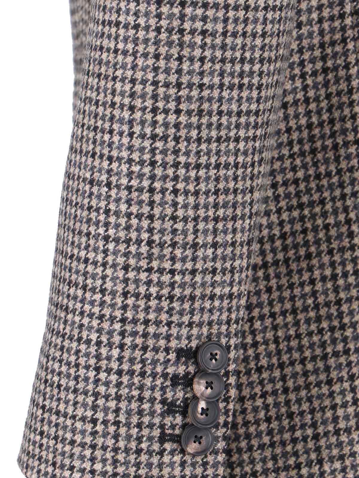 Tagliatore Double-breasted Houndstooth Jacket With Tailored Silhouette In Multi