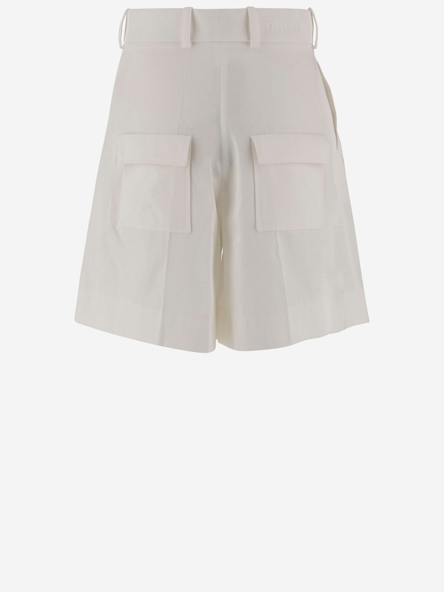 Patou White Gabardine Bermuda Shorts In White