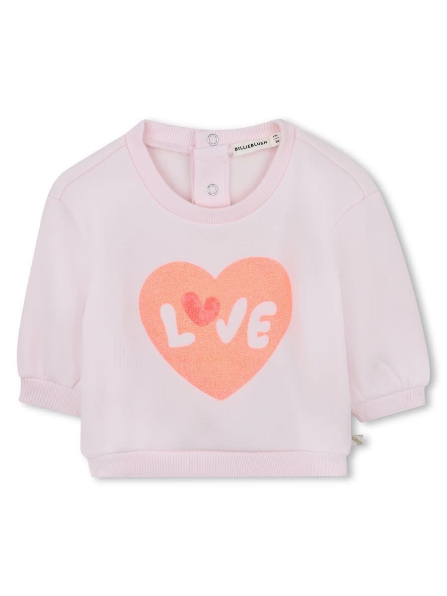 Billieblush Heart-print Sweatshirt And Trousers Set In Pink
