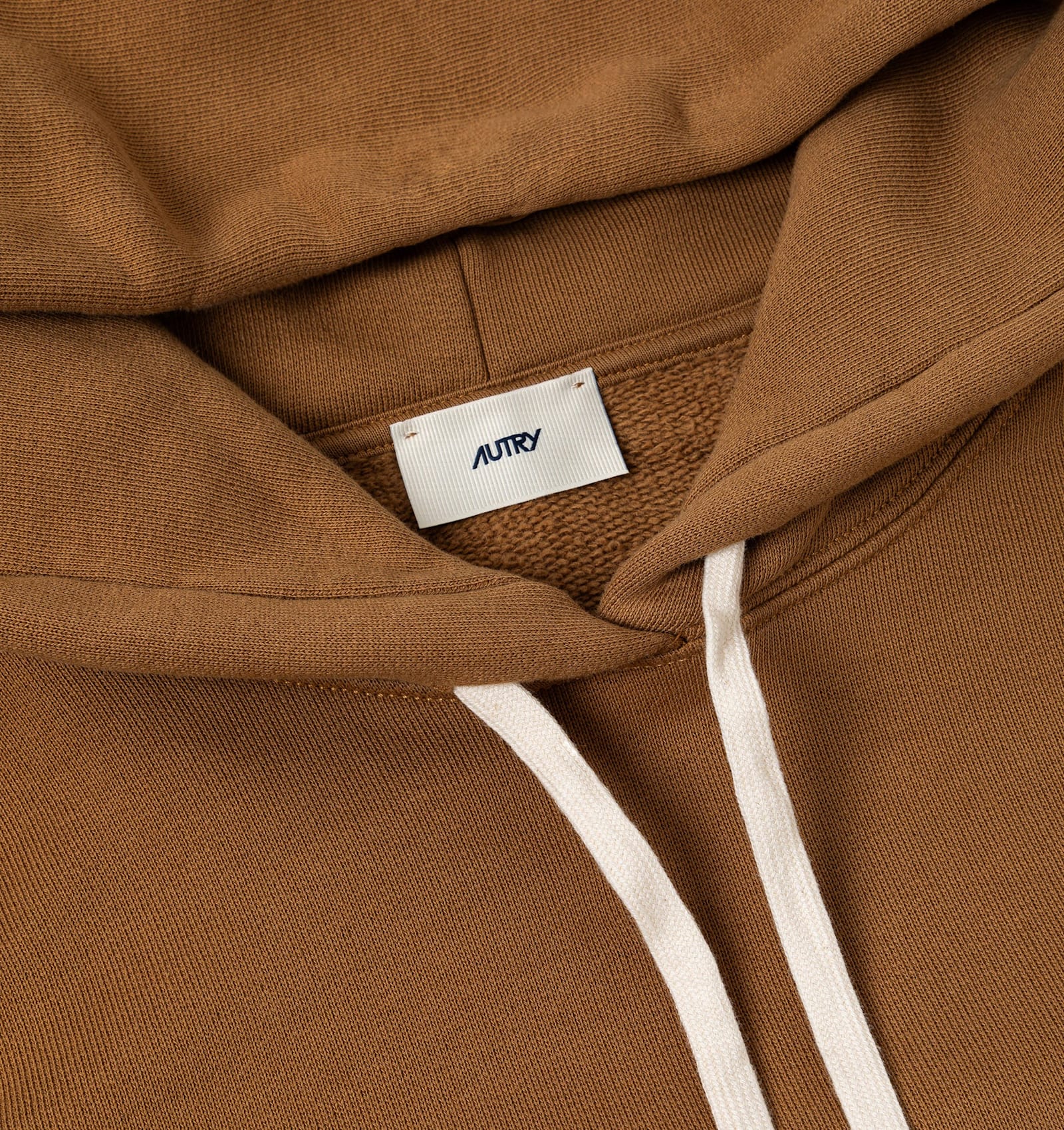 Autry Drawstring Hooded Knitwear With Ribbed Cuffs In Brown