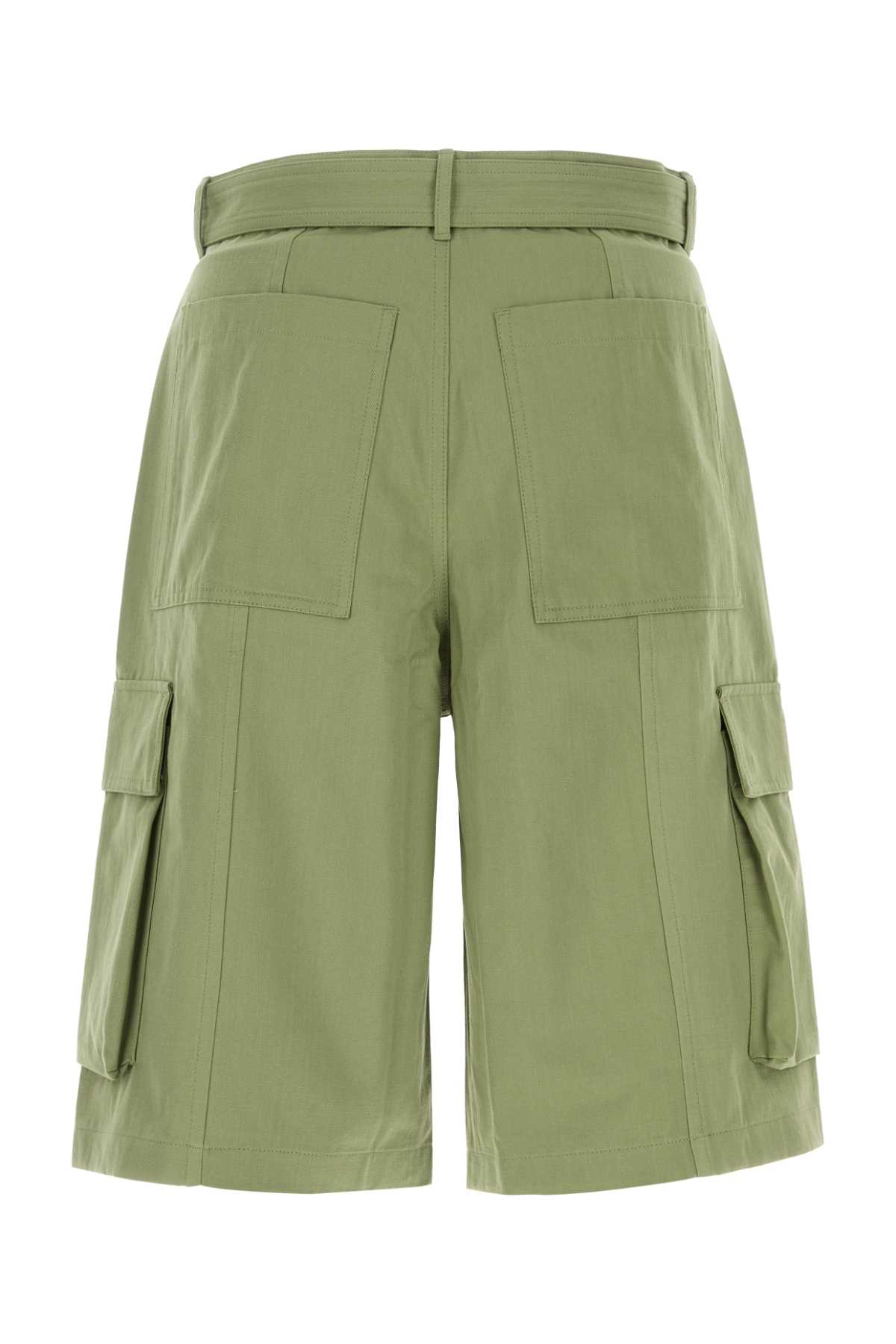 Shop Maison Kitsuné Green Cotton Bermuda Shorts In Turfgreen