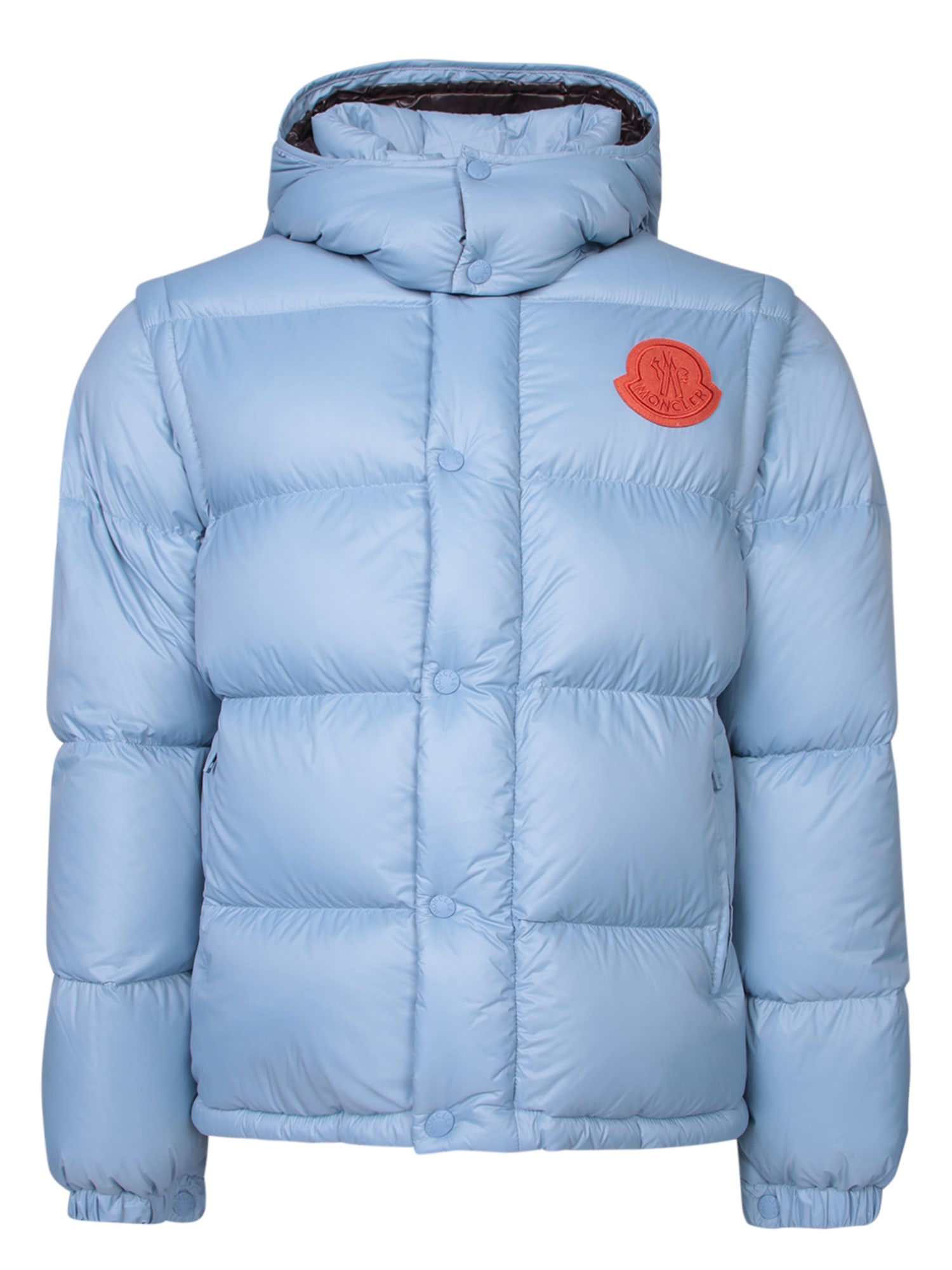 Shop Moncler Cyclone Down Jacket Light Blue