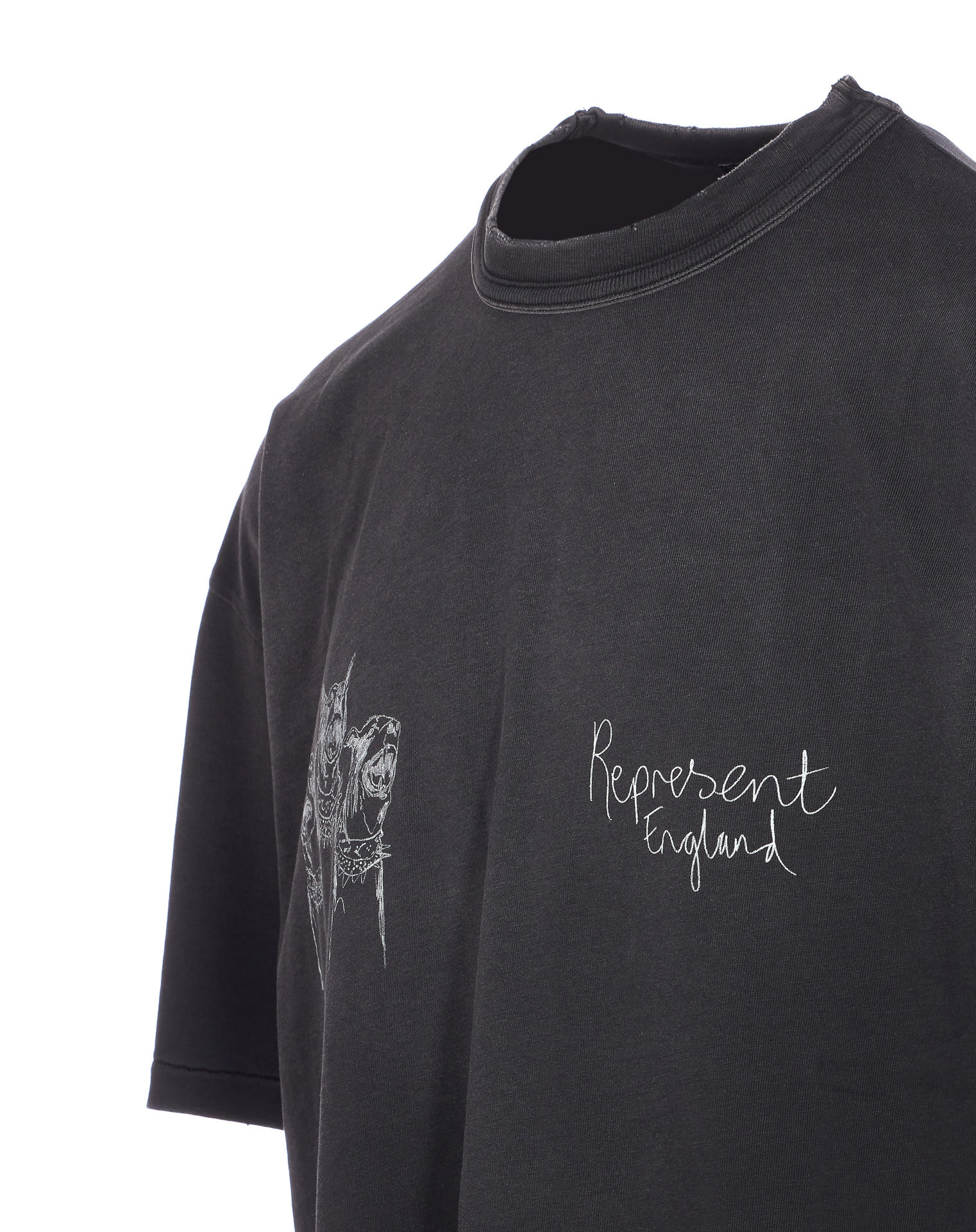 Represent Graphic Print Crewneck Short Sleeve T-shirt In Black