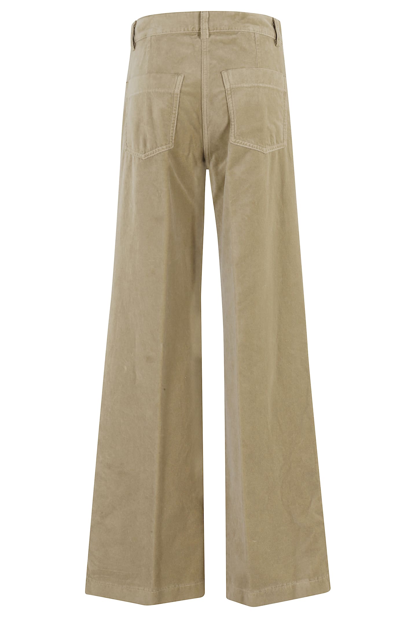 Aspesi Wide-leg Velvet Trousers In Brown