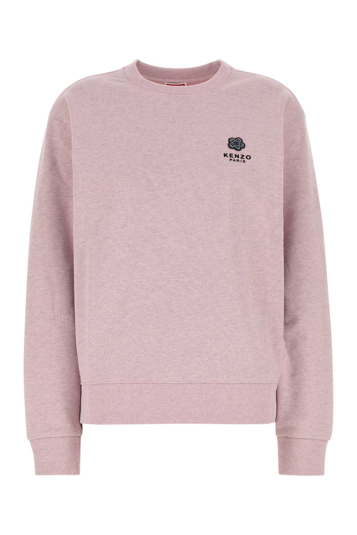 Kenzo Melange Pink Cotton Oversize Sweatshirt In Purple