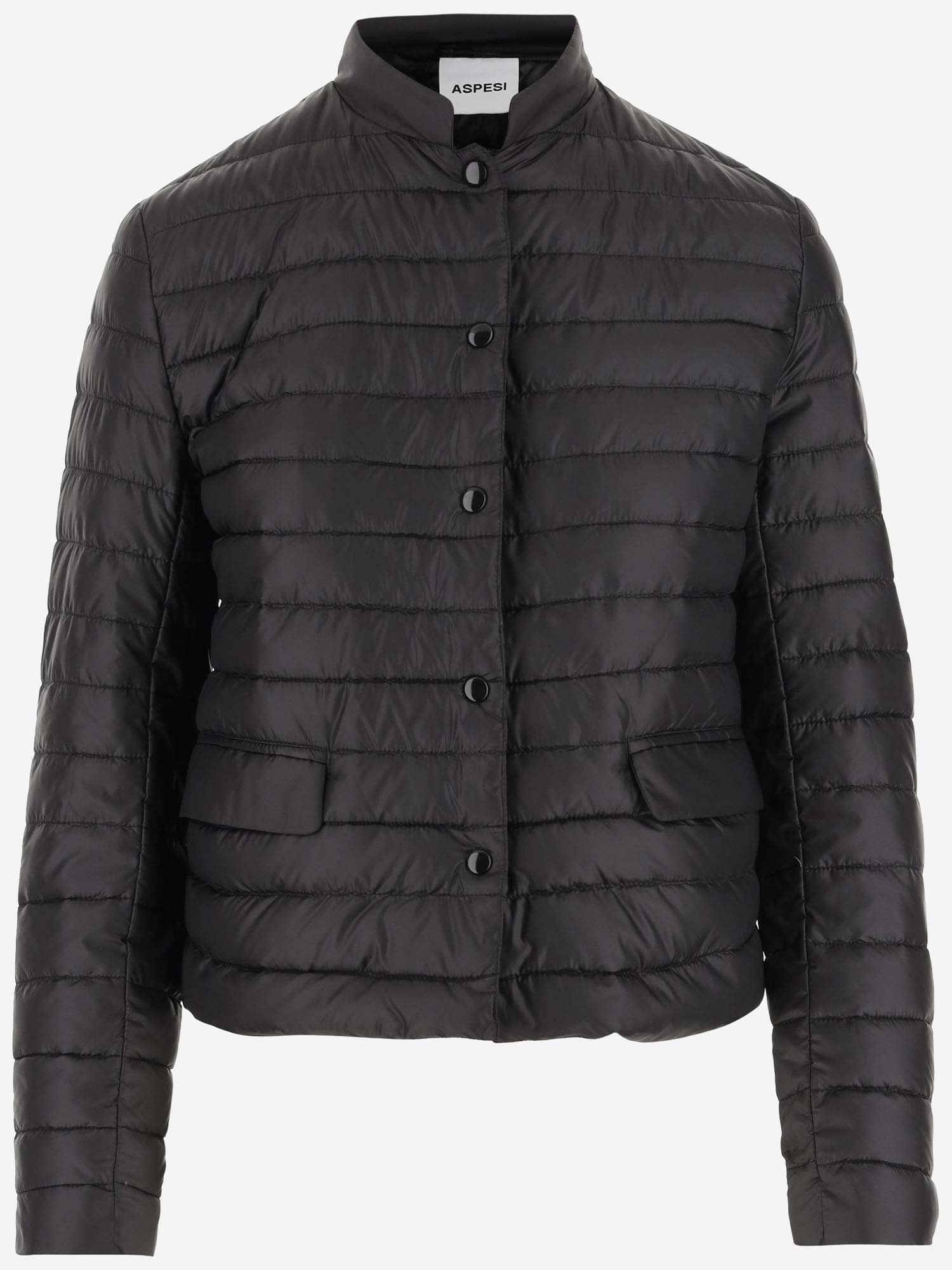 Aspesi Quilted Nylon Down Jacket In Black