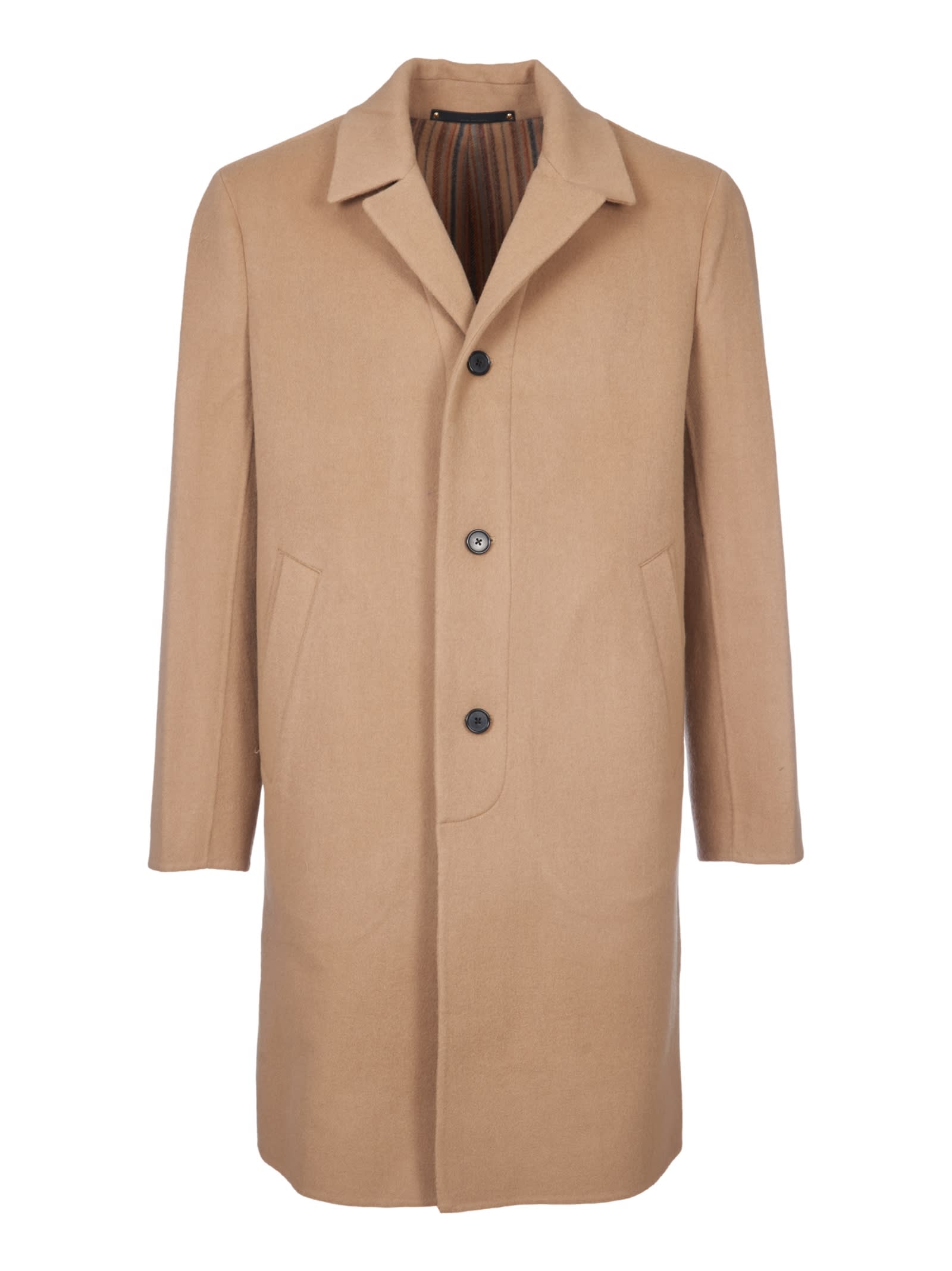 Shop Paul Smith Coat In Camel