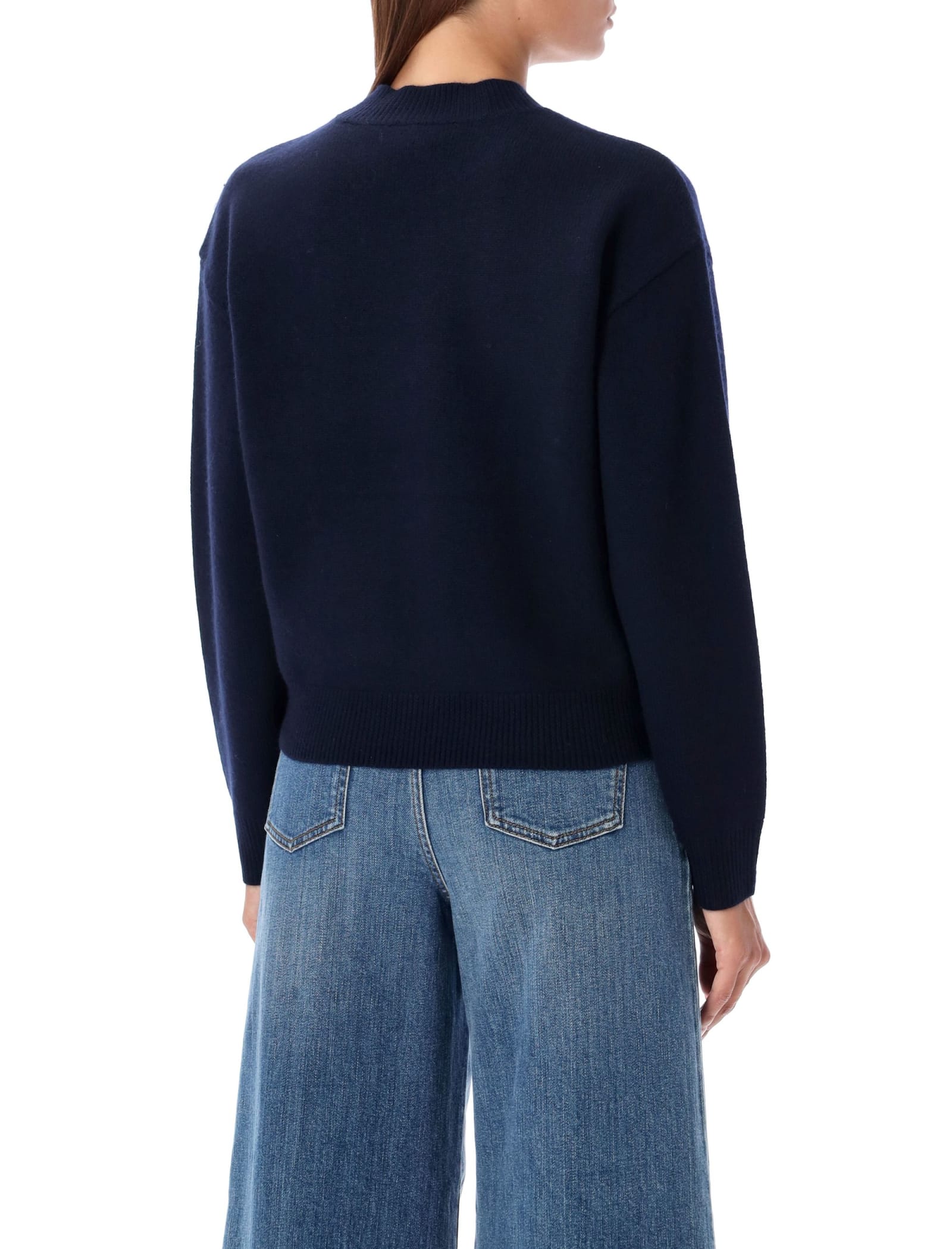 Shop Apc Esther Knit Crew Neck In Navy