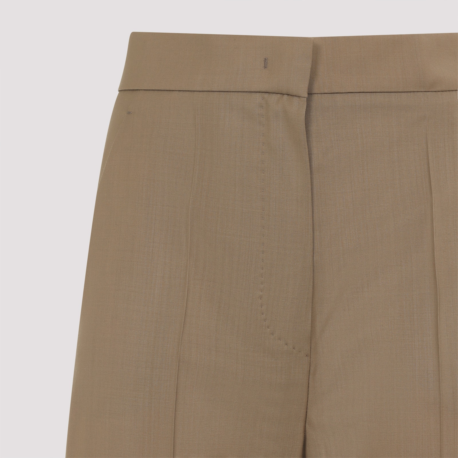 Max Mara Wool High Waist Wide-leg Trousers In Brown