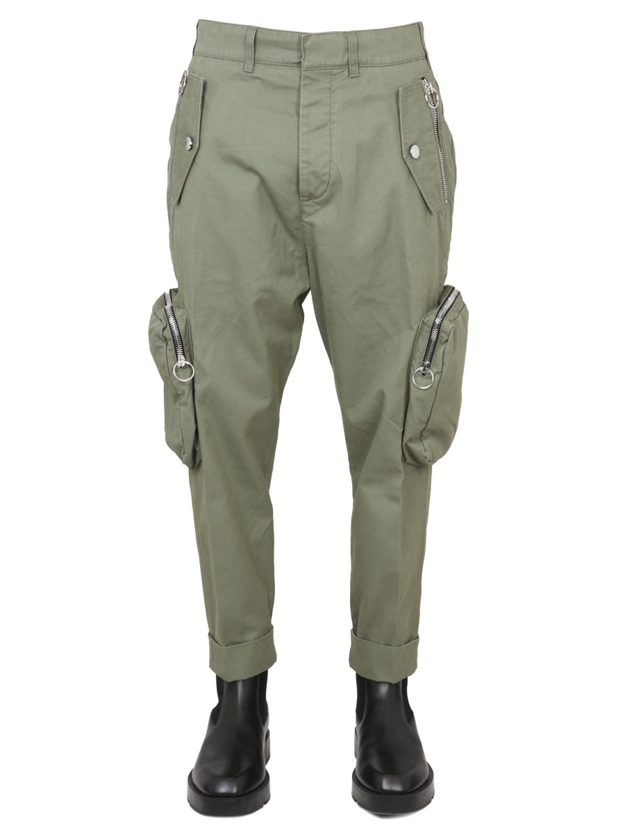 Shop Balmain Pantalone Cargo In Green