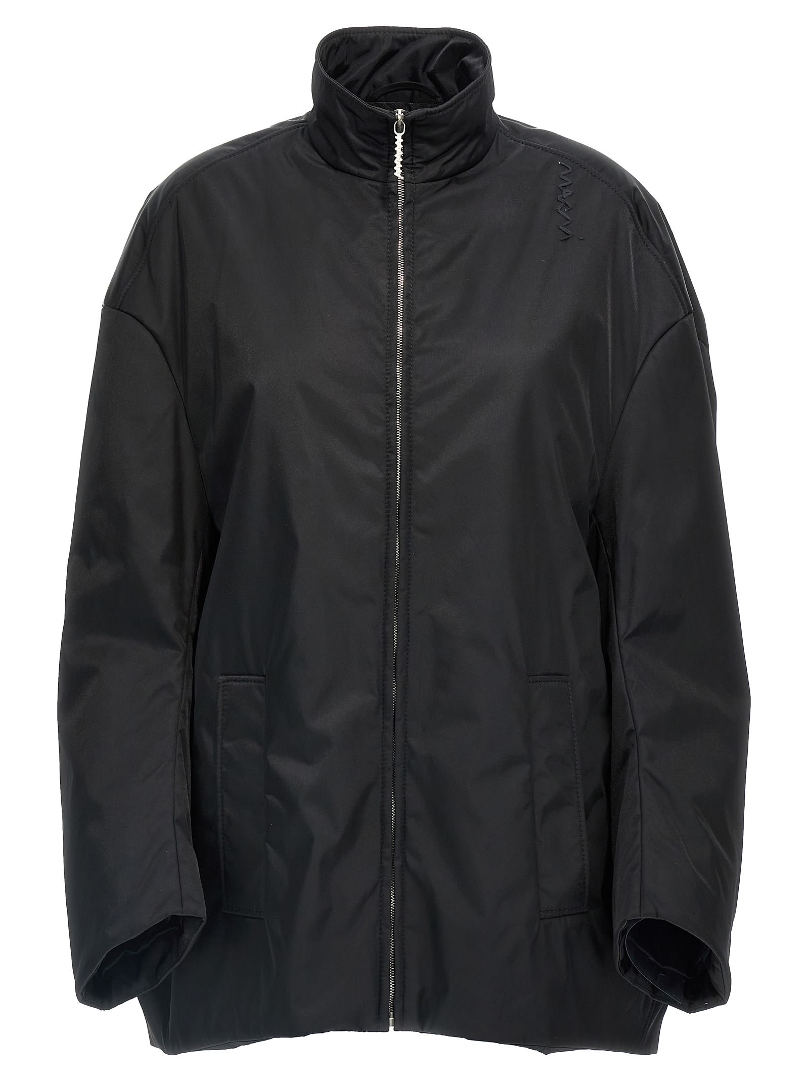 Shop Marni Twill Parka In Black