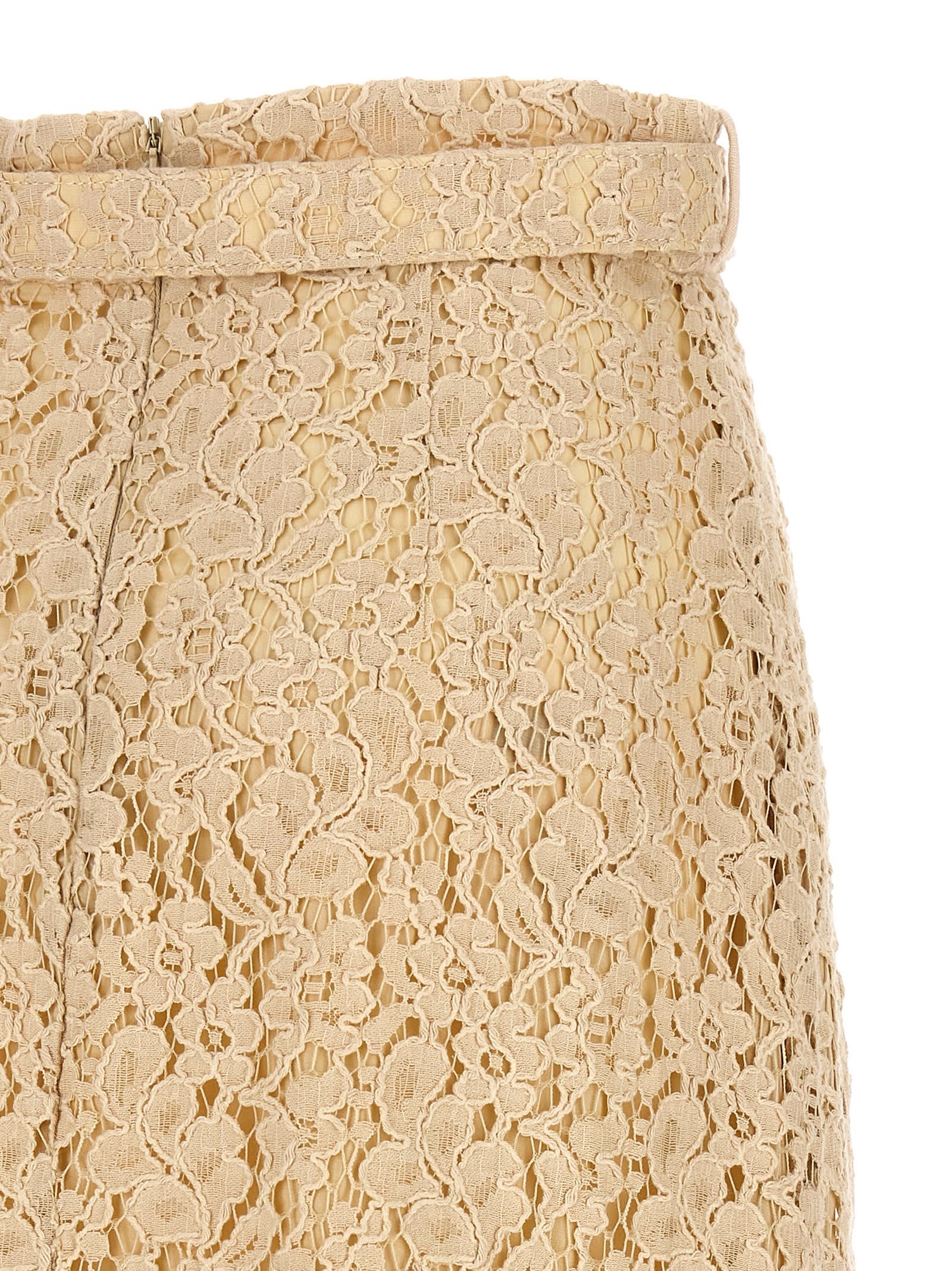 Shop Zimmermann Sensory Lace Skirt In Beige