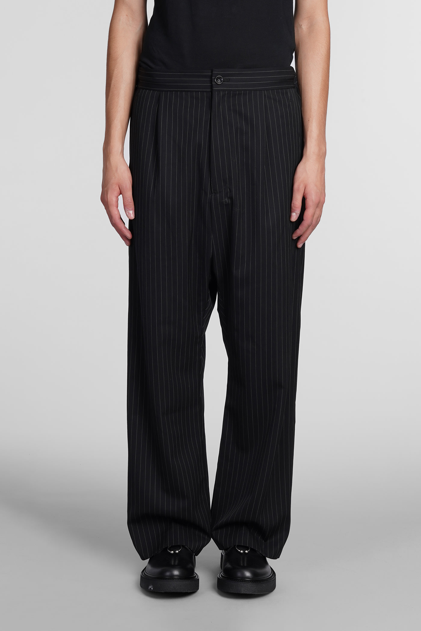 ATTACHMENT PANTS IN BLACK WOOL