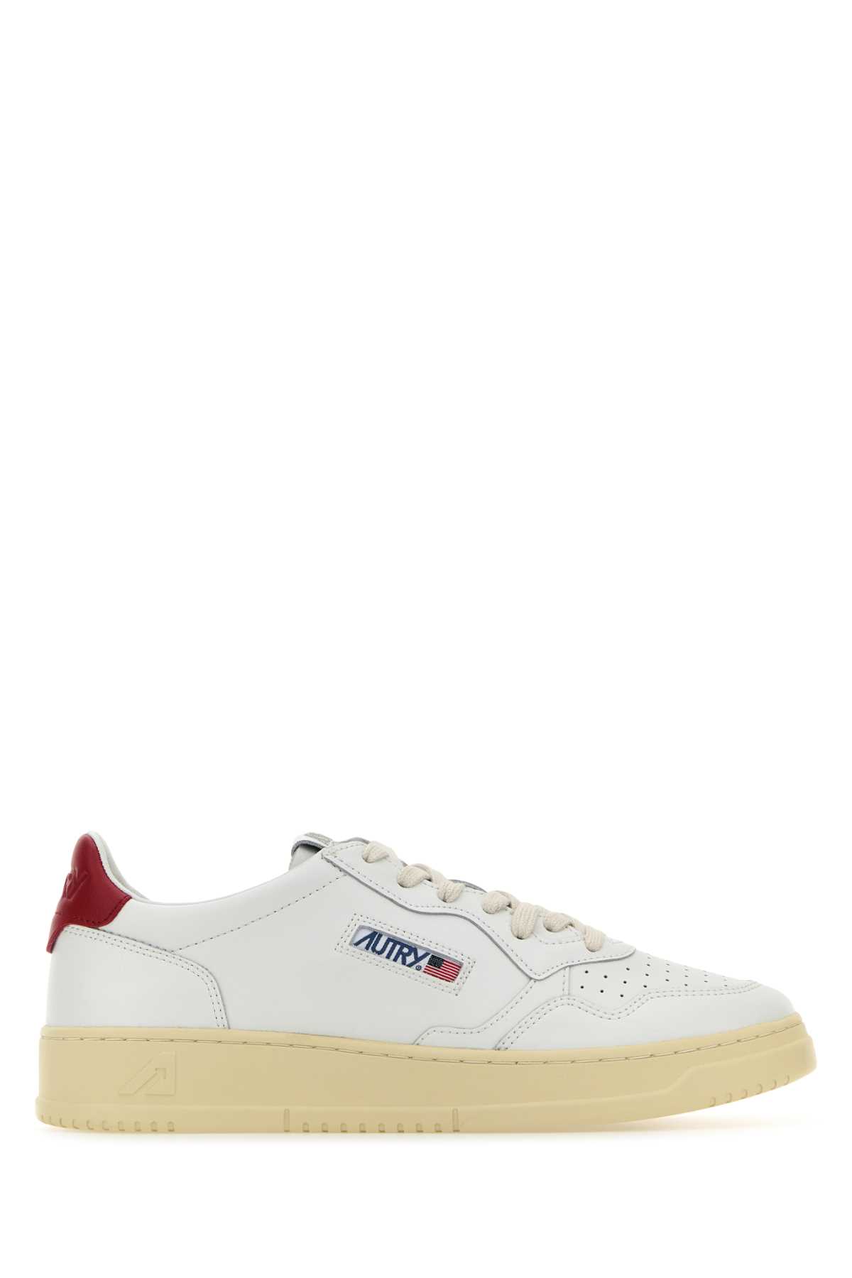 Shop Autry White Leather Medalist Sneakers