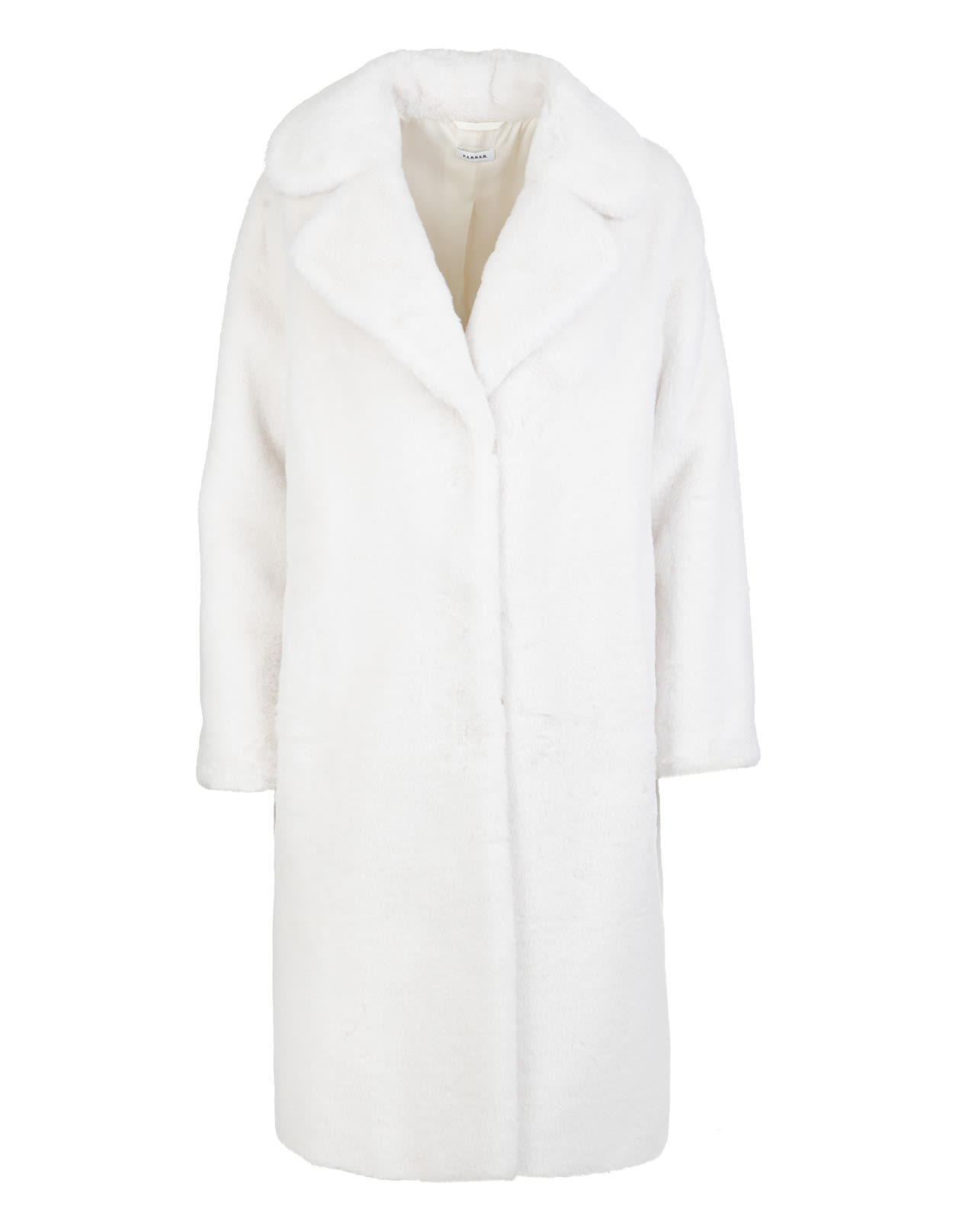 Parosh Woman White Eco Fur Long Coat