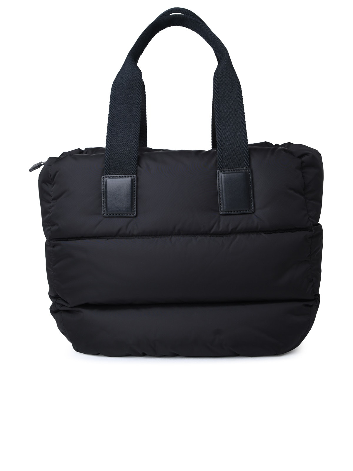 Shop Moncler Logo Patch Puffer Tote Bag In Nero