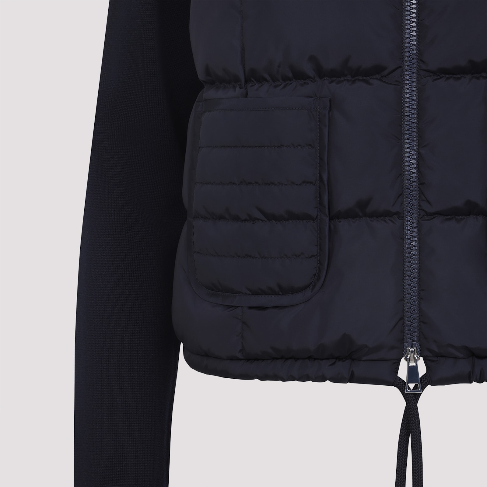 Moncler Black Paneled Down Jacket In Black