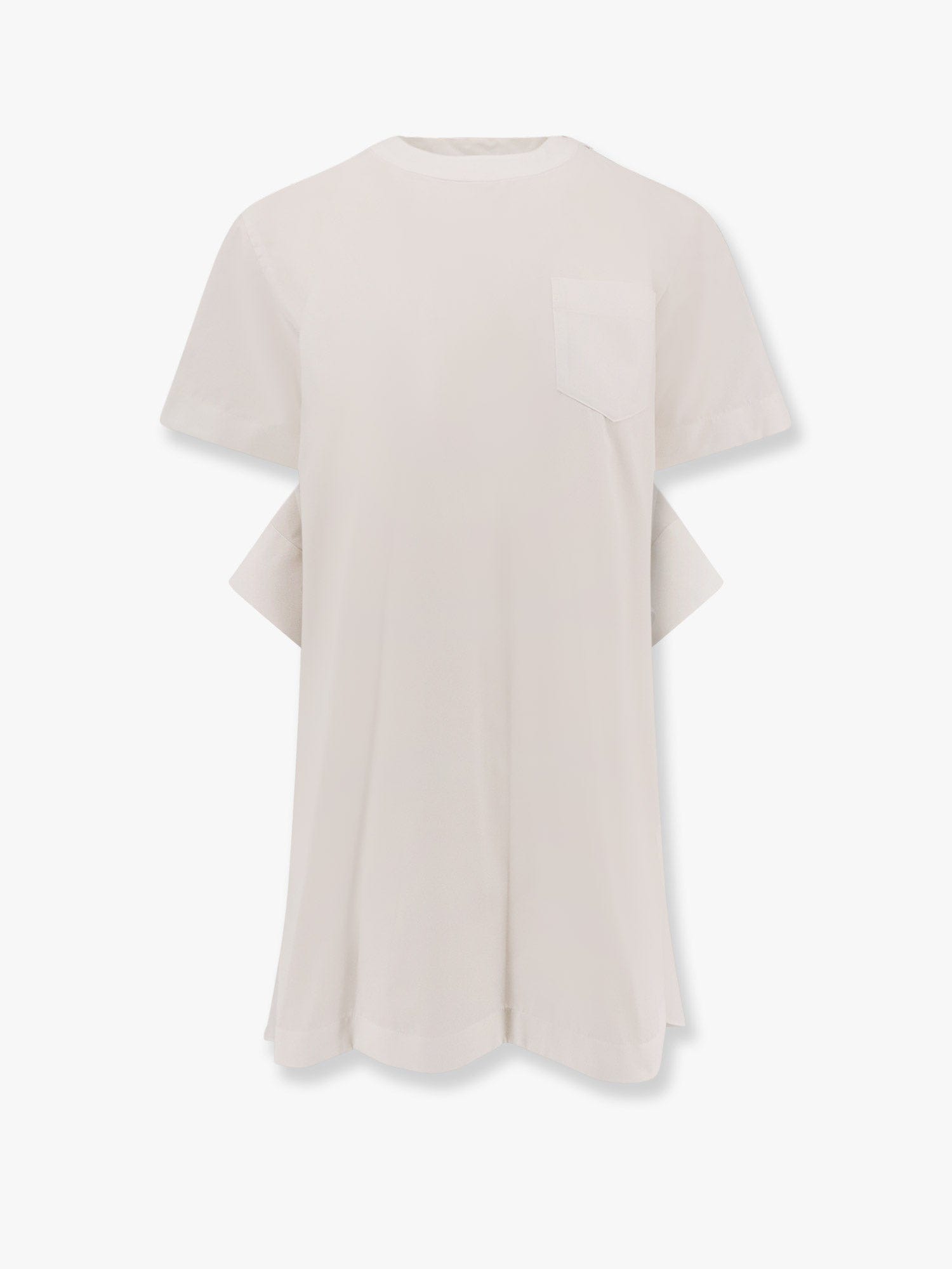 Sacai Dress With Draped Cotton Inserts On The Back In White
