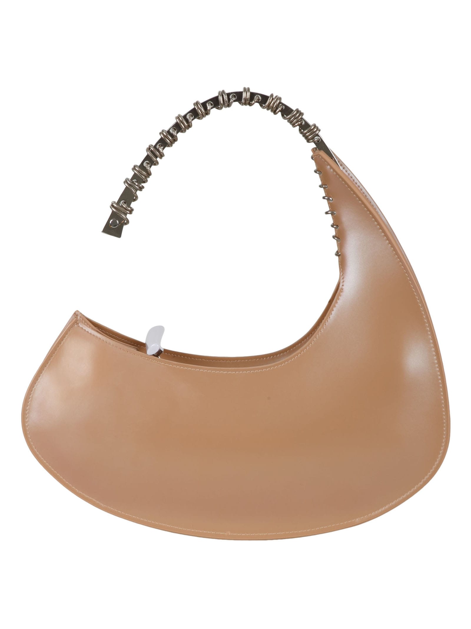 Benedetta Bruzziches Metal Top Handle Crescent Shoulder Bag