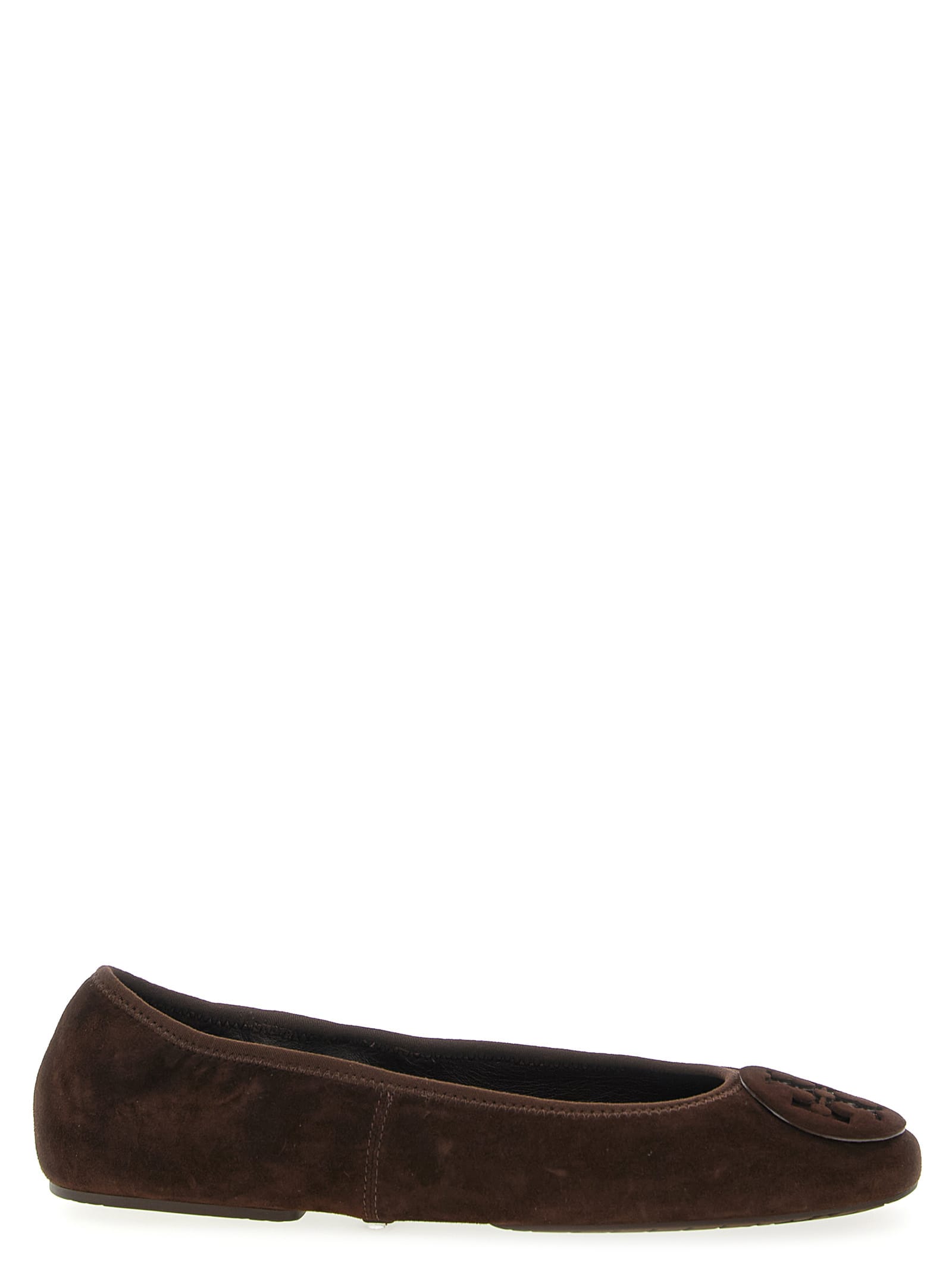 Tory Burch Minnie Travel Ballet Flats In Brown