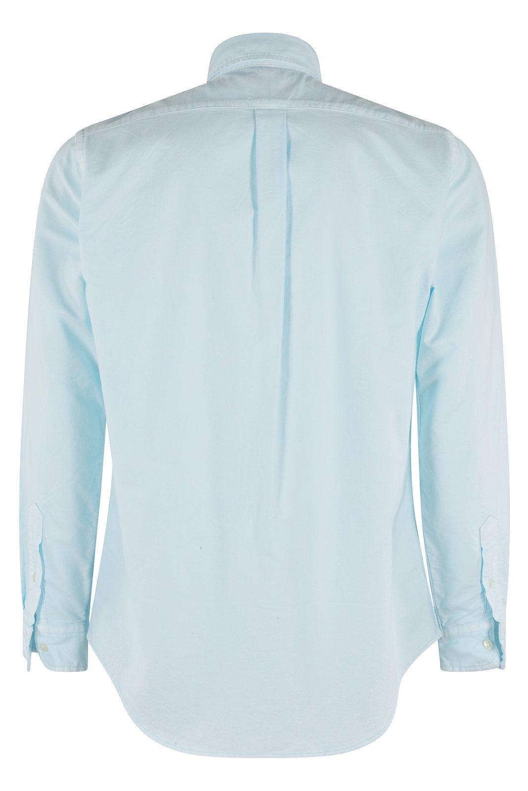 Polo Ralph Lauren Slim-fit Logo-embroidered Oxford Shirt In Sky