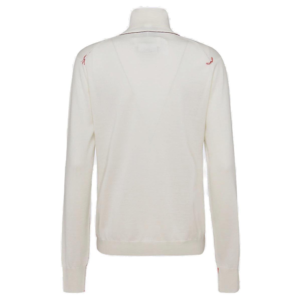 Shop Maison Margiela Roll-neck Knitted Jumper In White