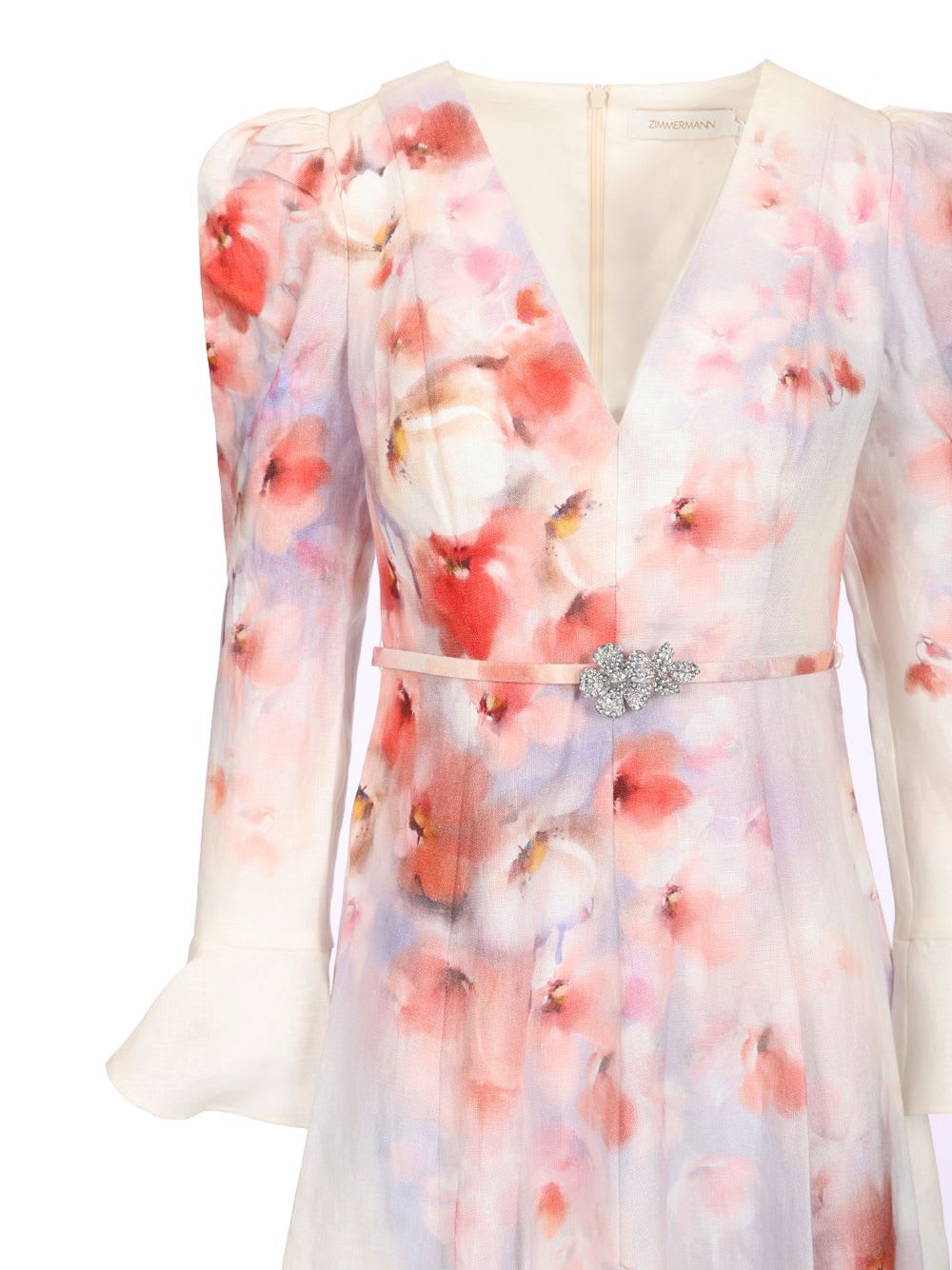 Shop Zimmermann Floral Midi Dress In Multicolour