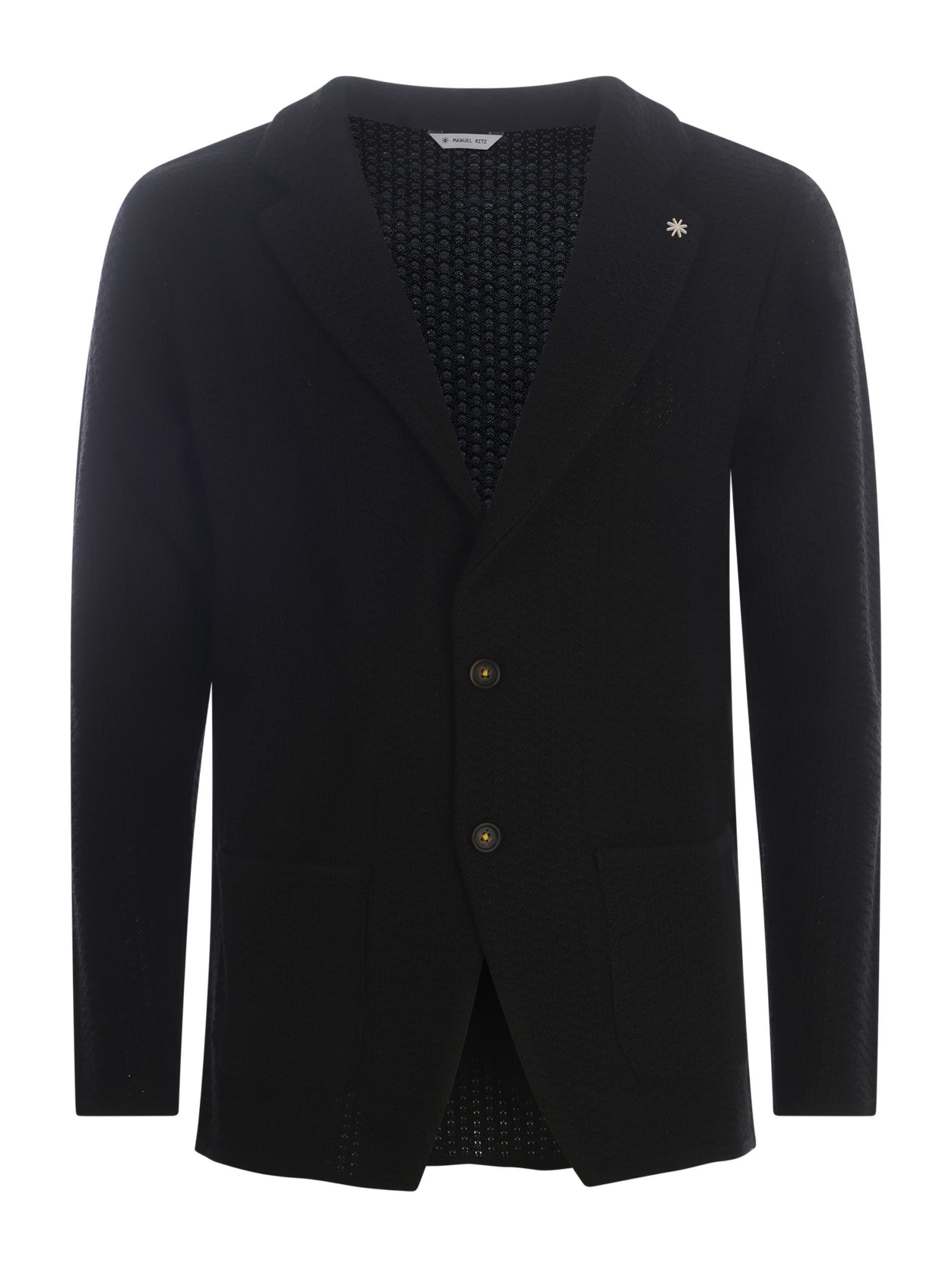 Shop Manuel Ritz Jacket  In Wool Blend In Nero